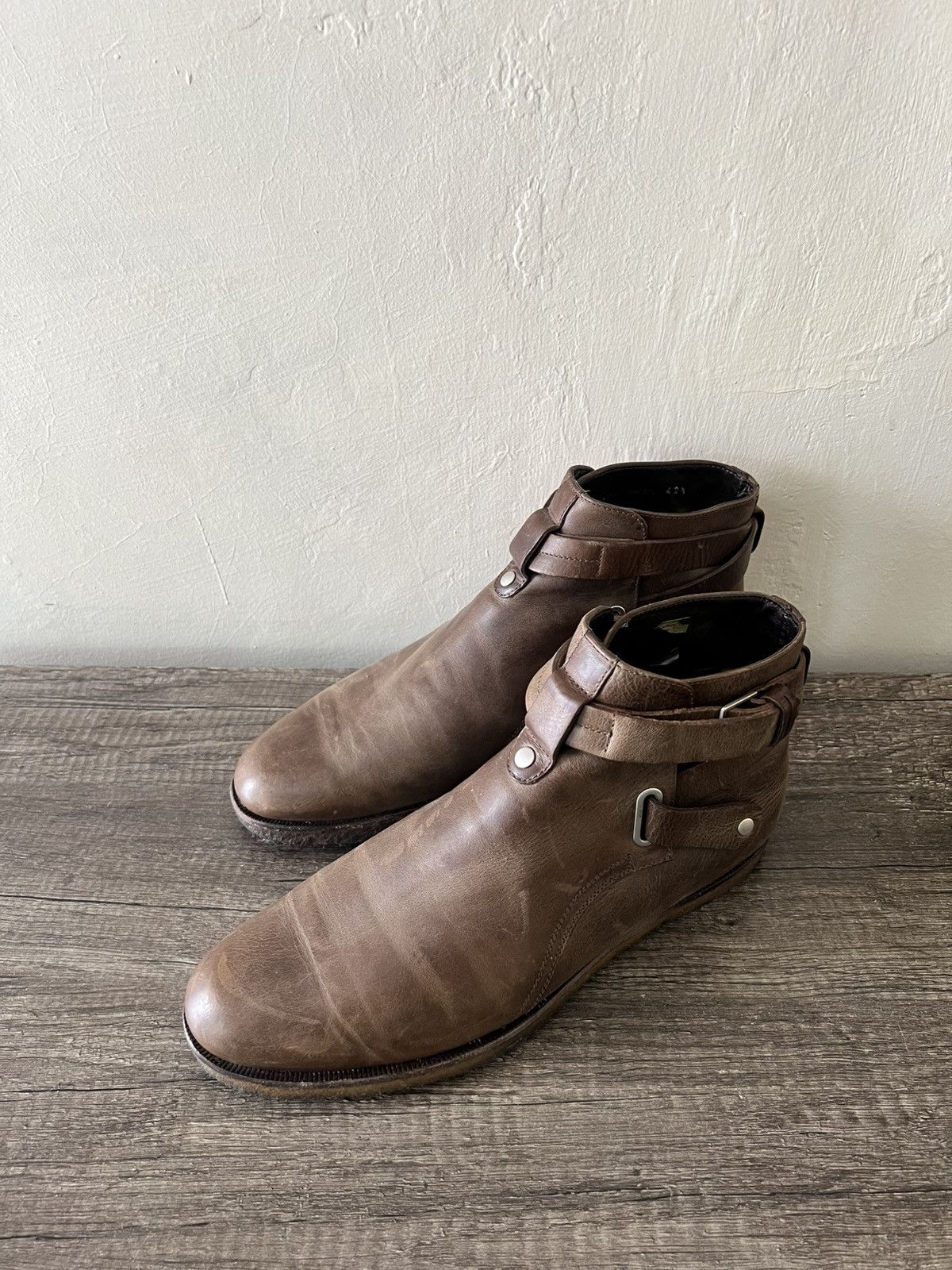 Dior DIOR HOMME BY KVA 2010 BUCKLE CREPE SOLE BOOTS HEDI SLIMANE Size US 9.5 / EU 42-43 - 2 Thumbnail