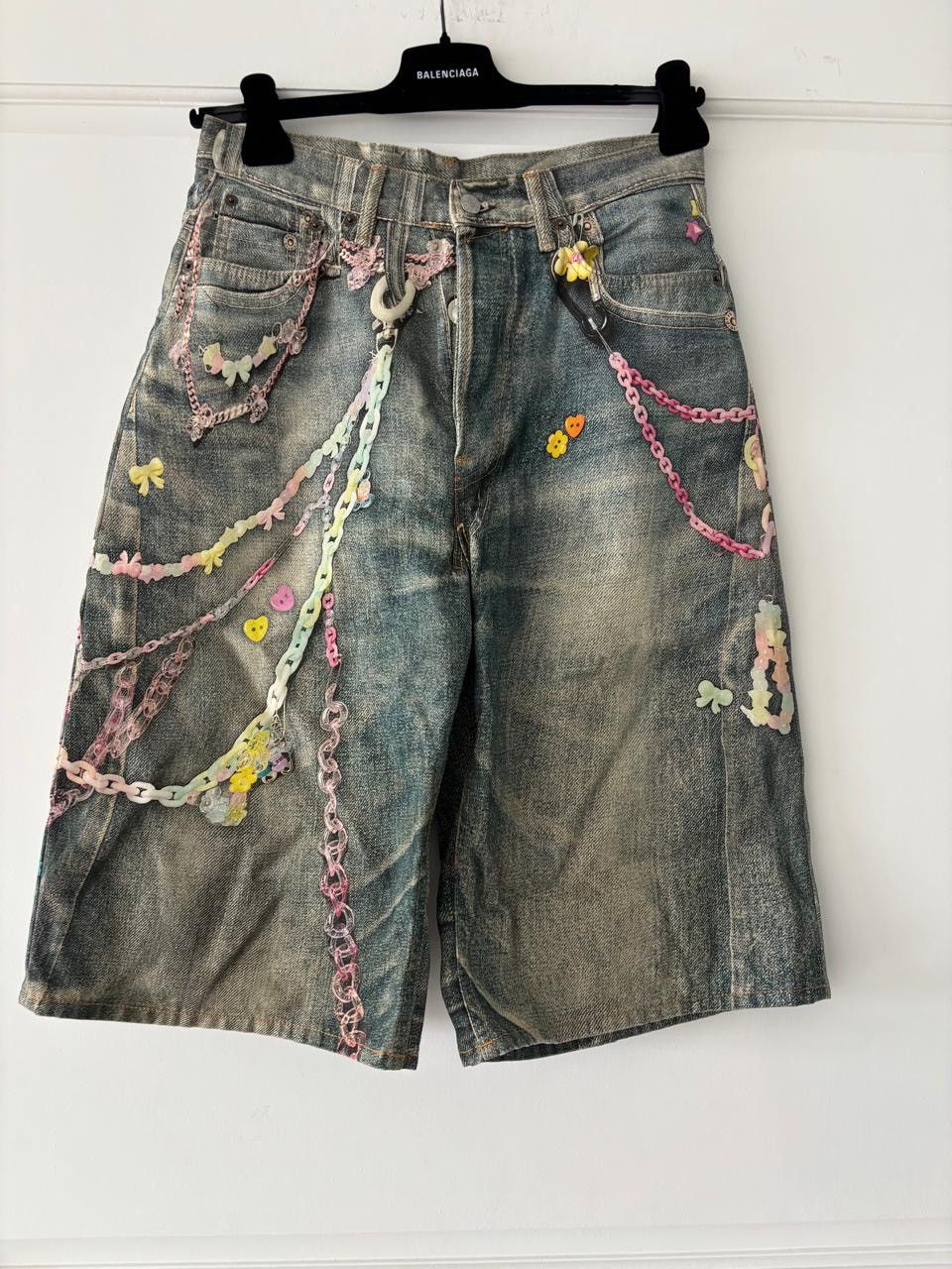 Acne Studios Acne Studios Trompe L'Oeil Denim Shorts in Blue Size US 30 / EU 46 - 7 Thumbnail