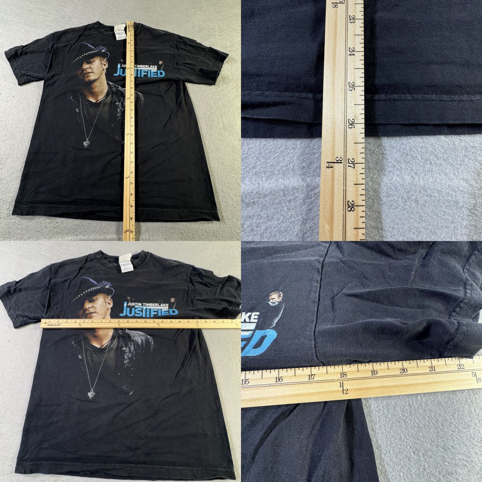 Vintage VINTAGE Justin Timberlake T-Shirt Men Medium Black 2003 Justified Tour Concert Tee 2000s Music Pop Graphic Print Size US M / EU 48-50 / 2 - 8 Thumbnail
