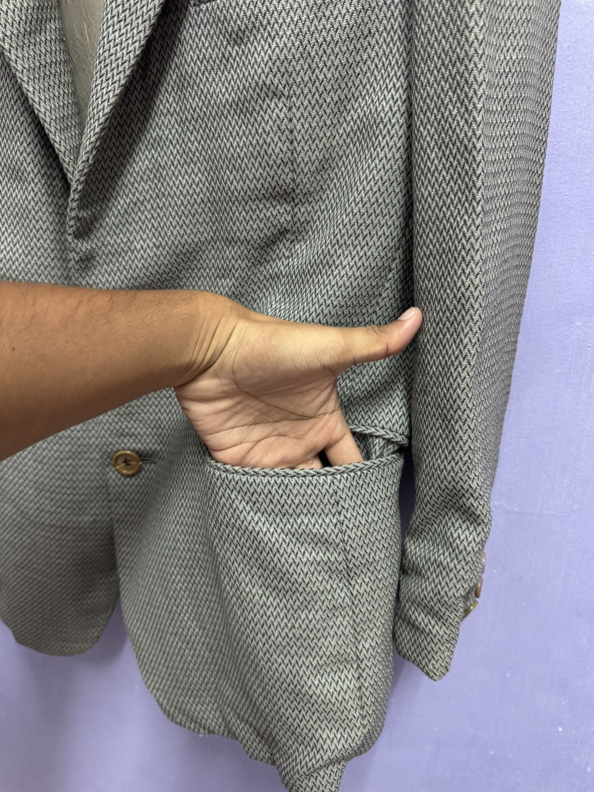 Giorgio Armani Vintage Giorgio Armani Waze Design Blazer Size US M / EU 48-50 / 2 - 6 Thumbnail