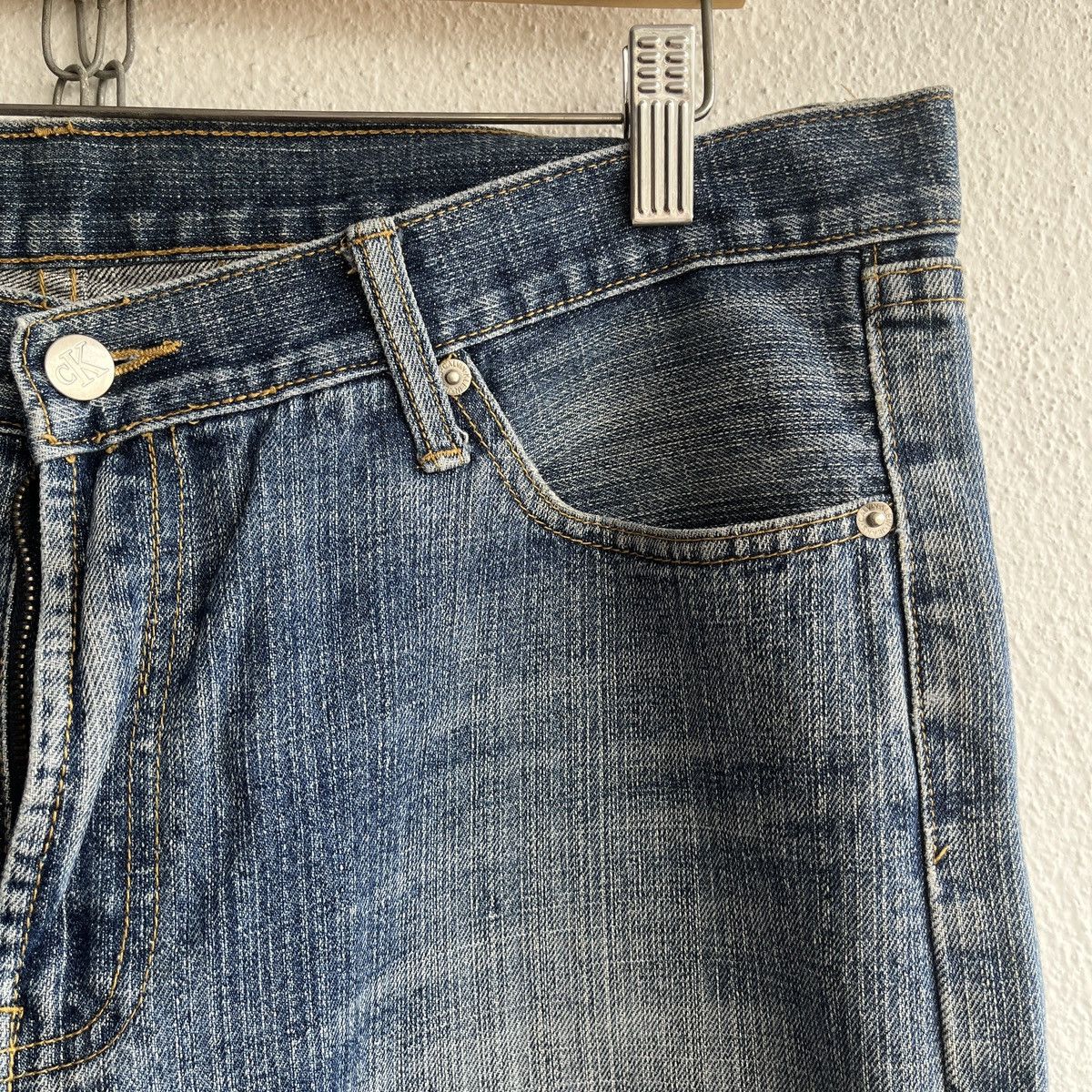 Calvin Klein VINTAGE Y2K CALVIN KLEIN DISTRESSED DENIM FADED JEANS Size US 38 / EU 54 - 6 Thumbnail