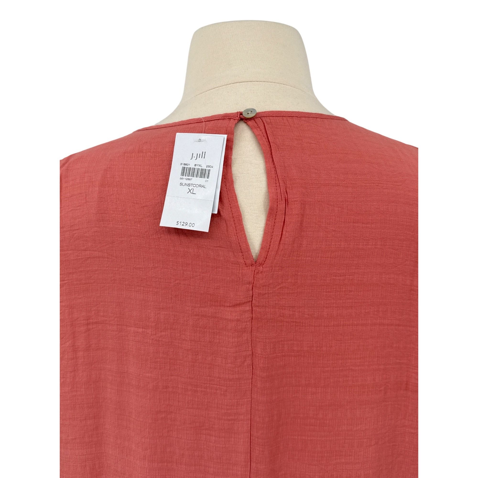 J. Jill J. Jill Pintucked A-Line Maxi Dress in Sunset Coral- NWT Size XL / US 12-14 / IT 48-50 - 8 Thumbnail
