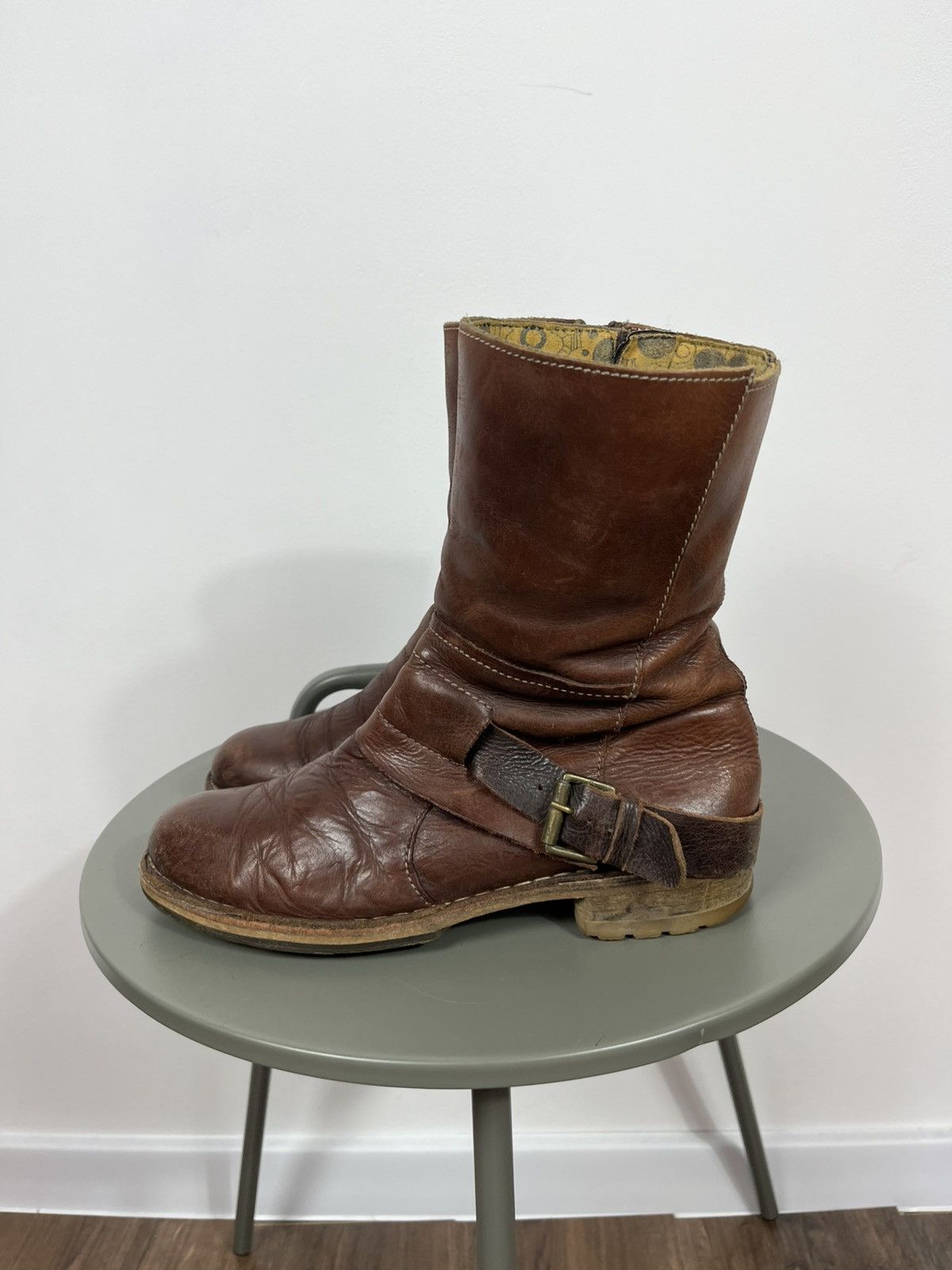 Other Fly London Brown Leather Mid Calf Boots With Side Buckle 39 Size US 9 / IT 39 - 10 Thumbnail