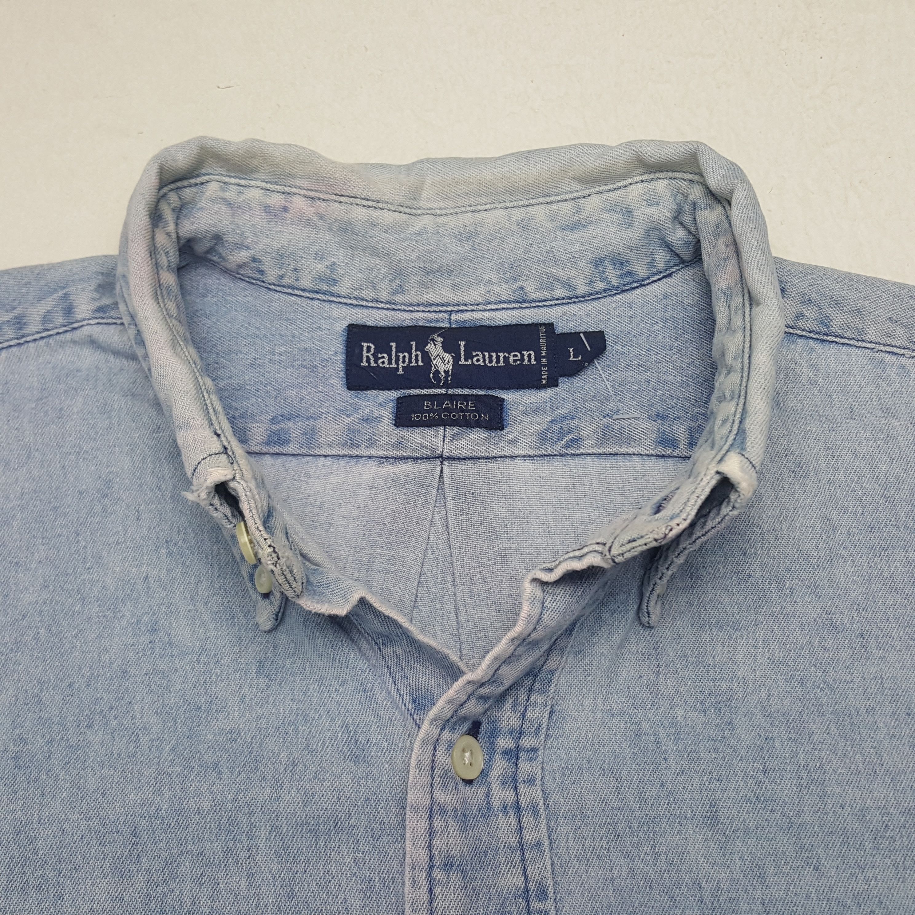 Ralph Lauren × Vintage Vintage Ralph Lauren American Brand Denim Shirt Button Up Size US XXL / EU 58 / 5 - 4 Thumbnail
