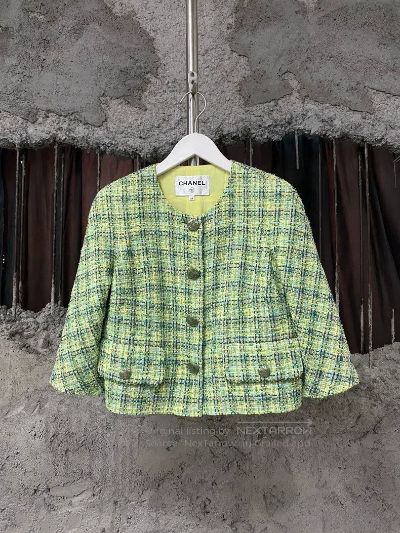 Chanel Chanel Green braided jacket Size XXS / US 00 / IT 34 - 1 Thumbnail