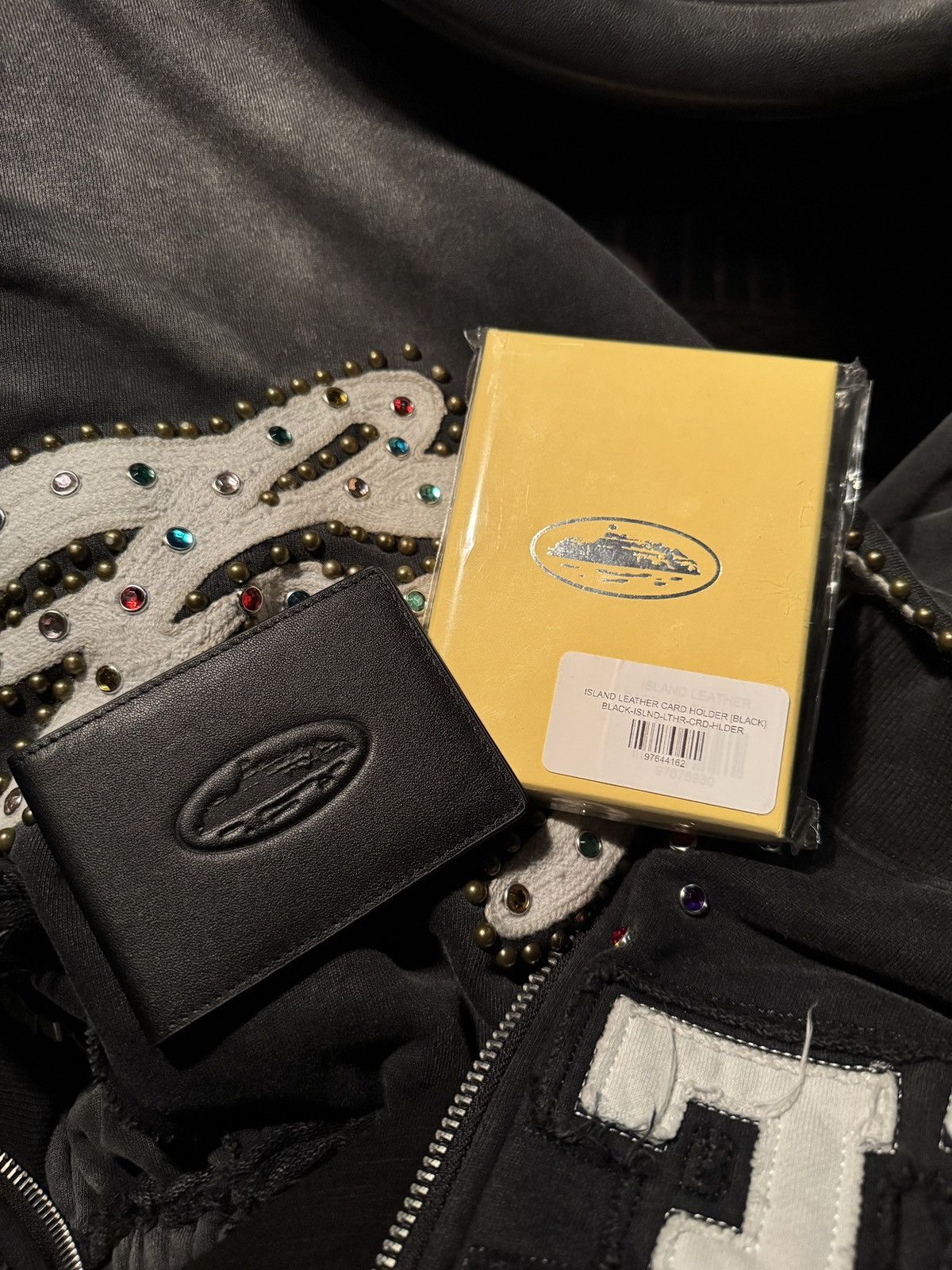 Corteiz Corteiz Island Leather Card Holder Black Size ONE SIZE - 1 Thumbnail