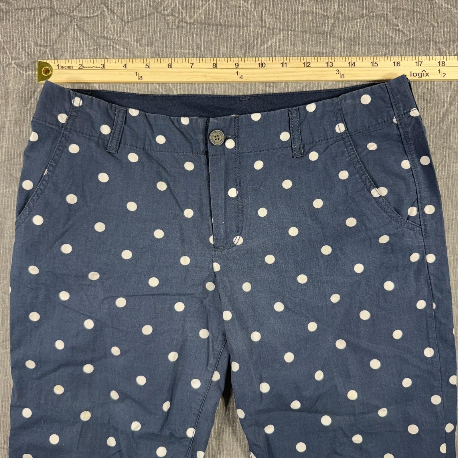 Abercrombie & Fitch Abercrombie Capri Women's 6 Blue Polkadots Size 28" / US 6 / IT 42 - 4 Thumbnail