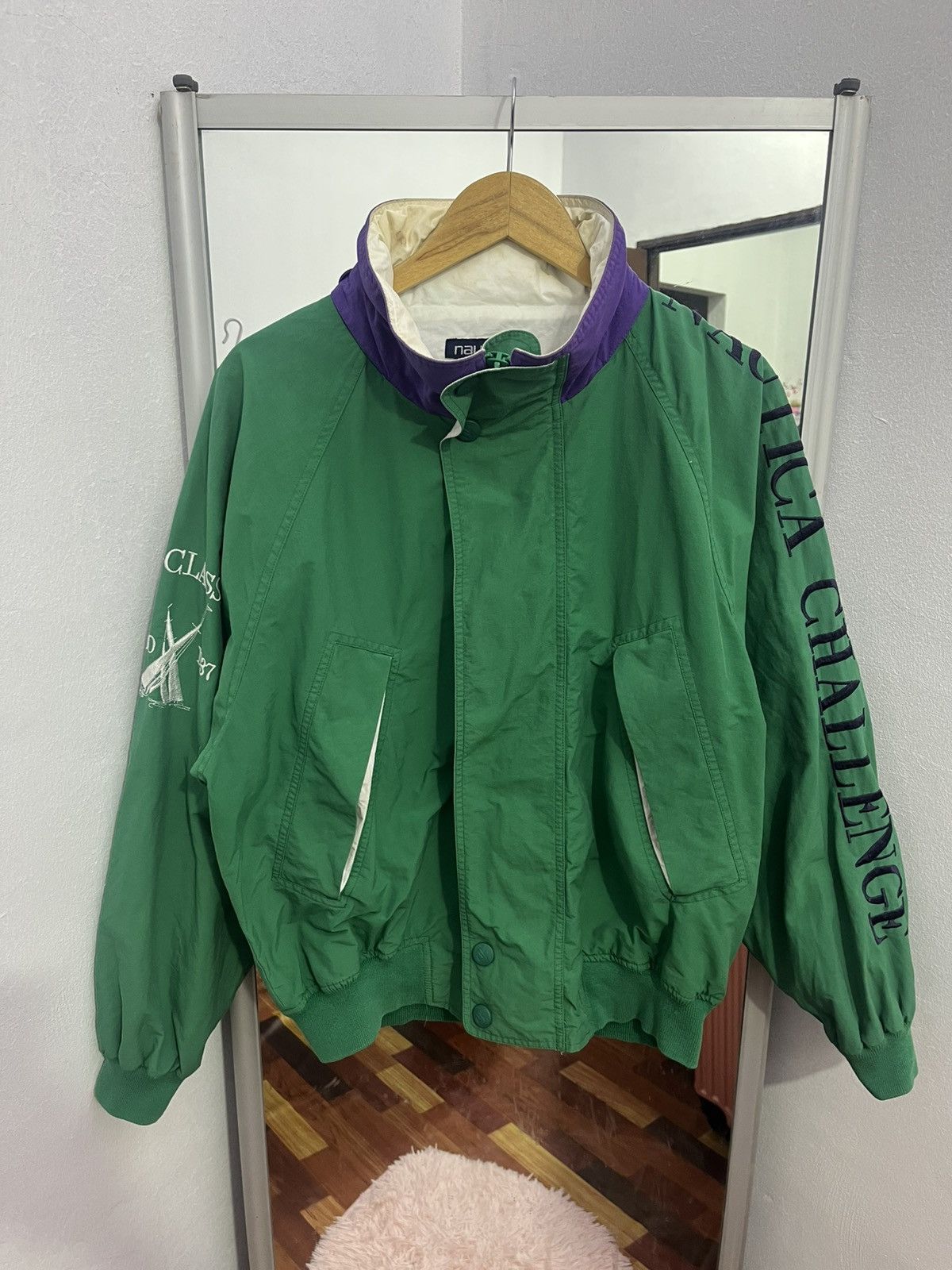 Nautica Vintage Nautica Sailing Spellout Jacket Hidden Hood Size US M / EU 48-50 / 2 - 1 Thumbnail