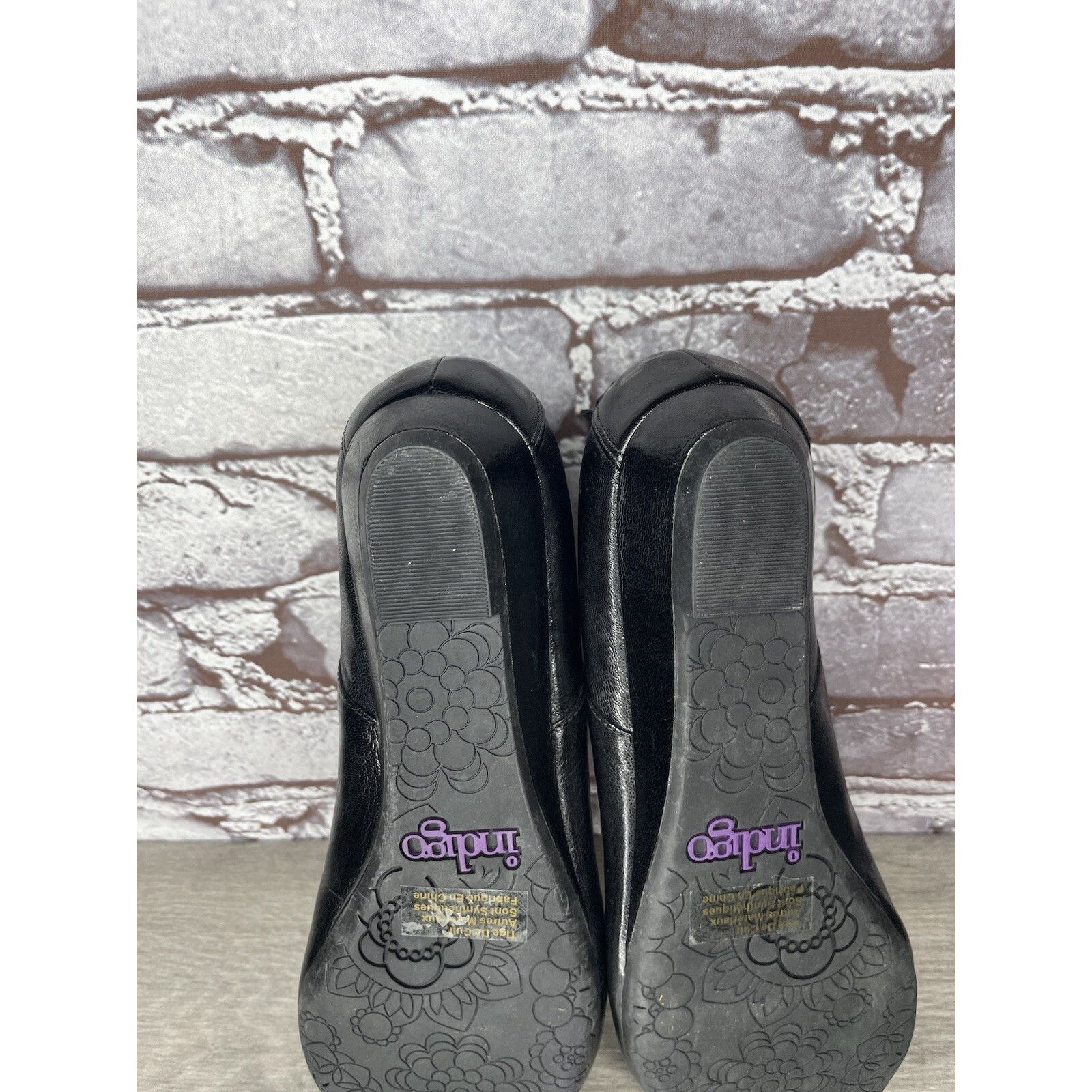 Clarks INDIGO BY CLARKS Black Lea Bishop Studded Slip On Strap Wedg Size US 8 / IT 38 - 8 Thumbnail