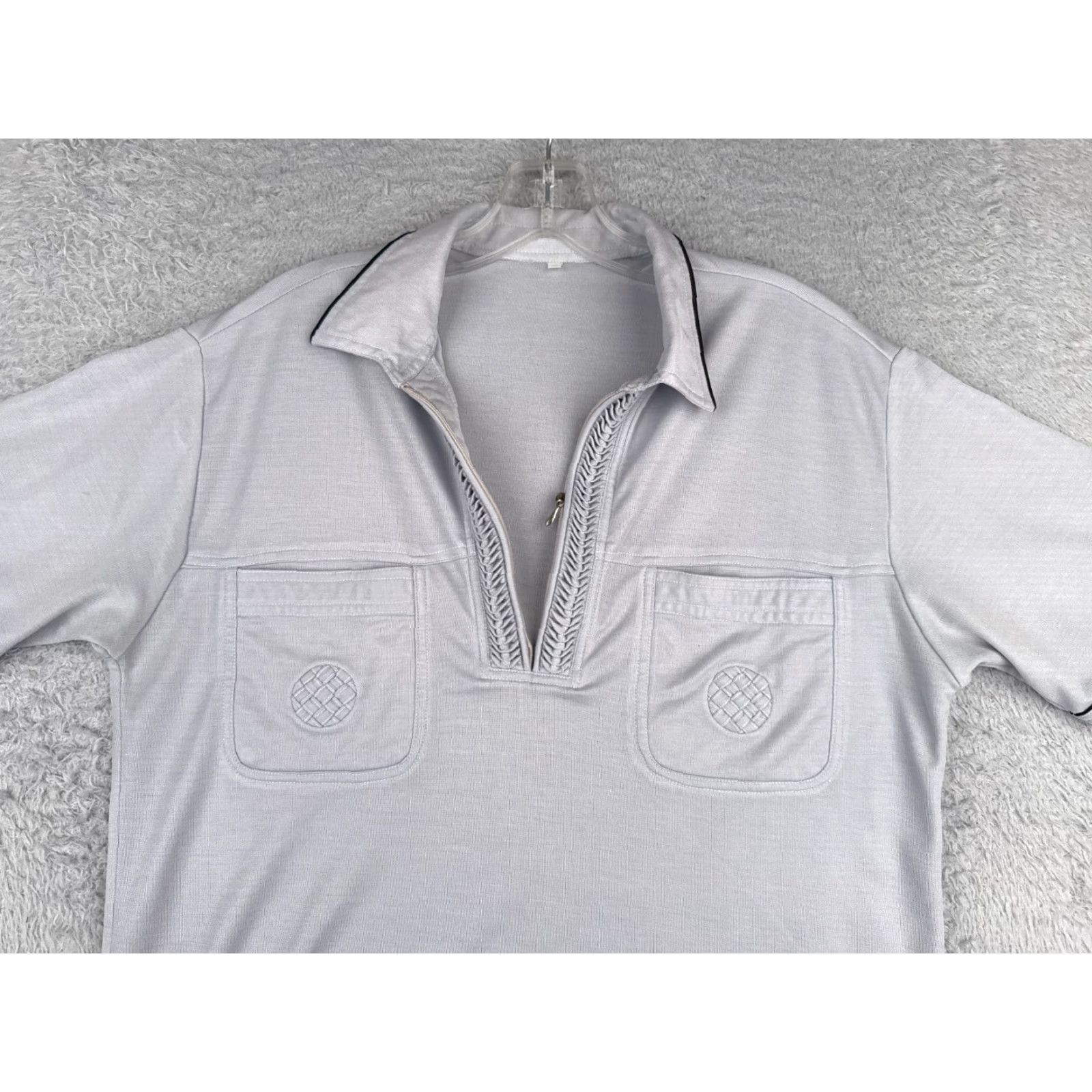 Ralph Lauren VINTAGE Ralph Lauren Polo Shirt Mens Small Gray 1/4 Zip 2 Pockets Short Sleeve Polyester Cotton Read Size US S / EU 44-46 / 1 - 4 Thumbnail