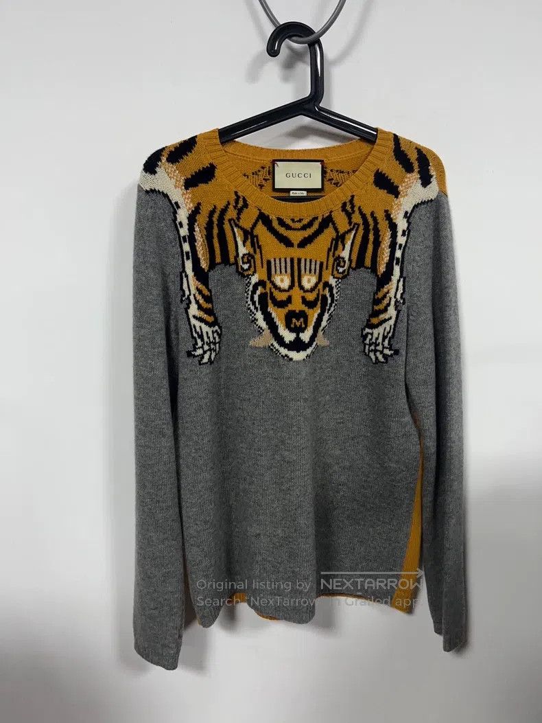 Gucci Gucci Grey tiger head sweater Size US M / EU 48-50 / 2 - 1 Thumbnail