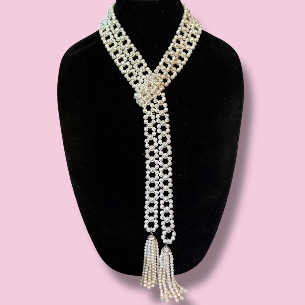 Vintage Vintage woven pearl Sautoir necklace Size ONE SIZE - 1 Thumbnail