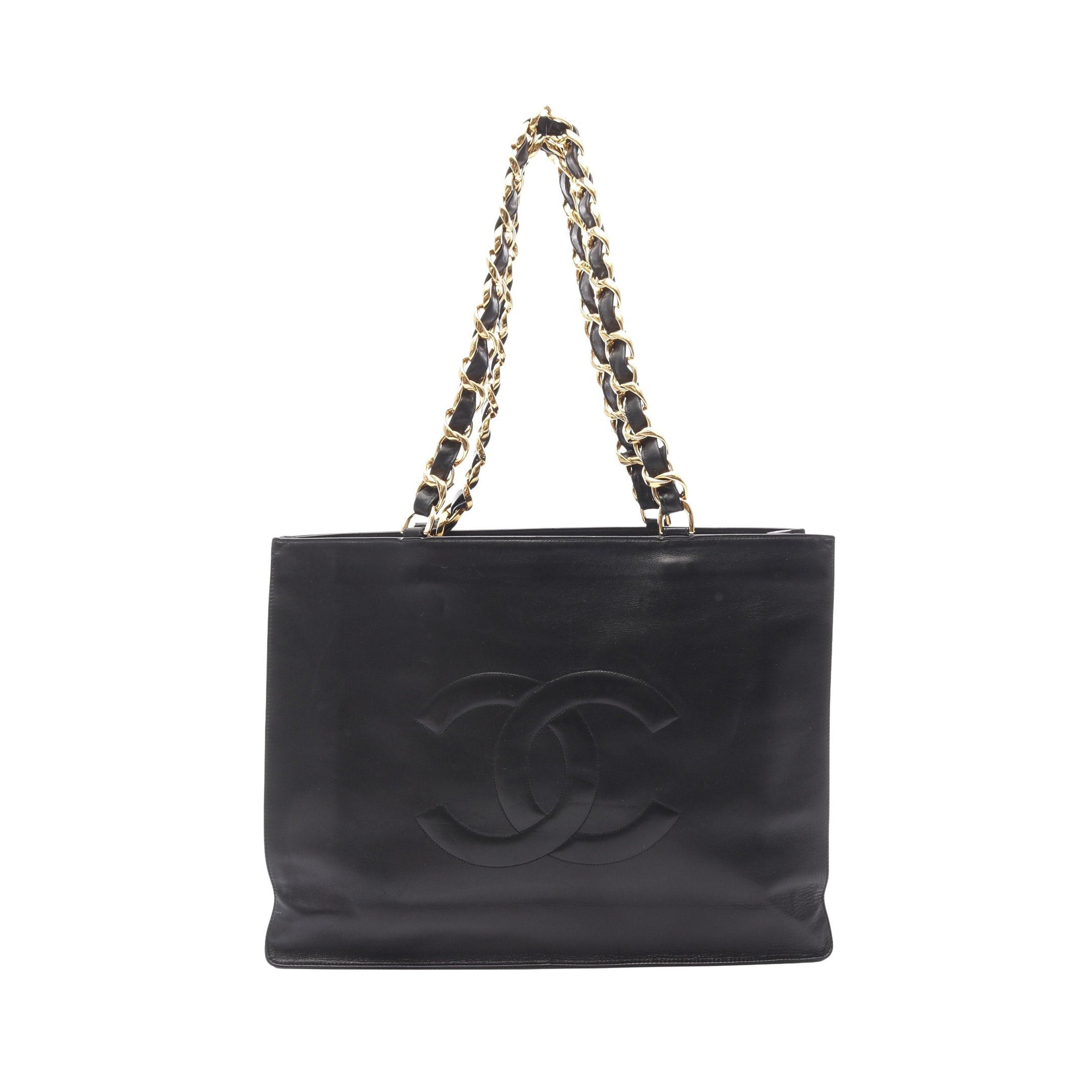 Chanel Chanel Big Coco Mark Chain Shoulder Bag Tote Lambskin Black Gold Hardware Size ONE SIZE - 1 Thumbnail