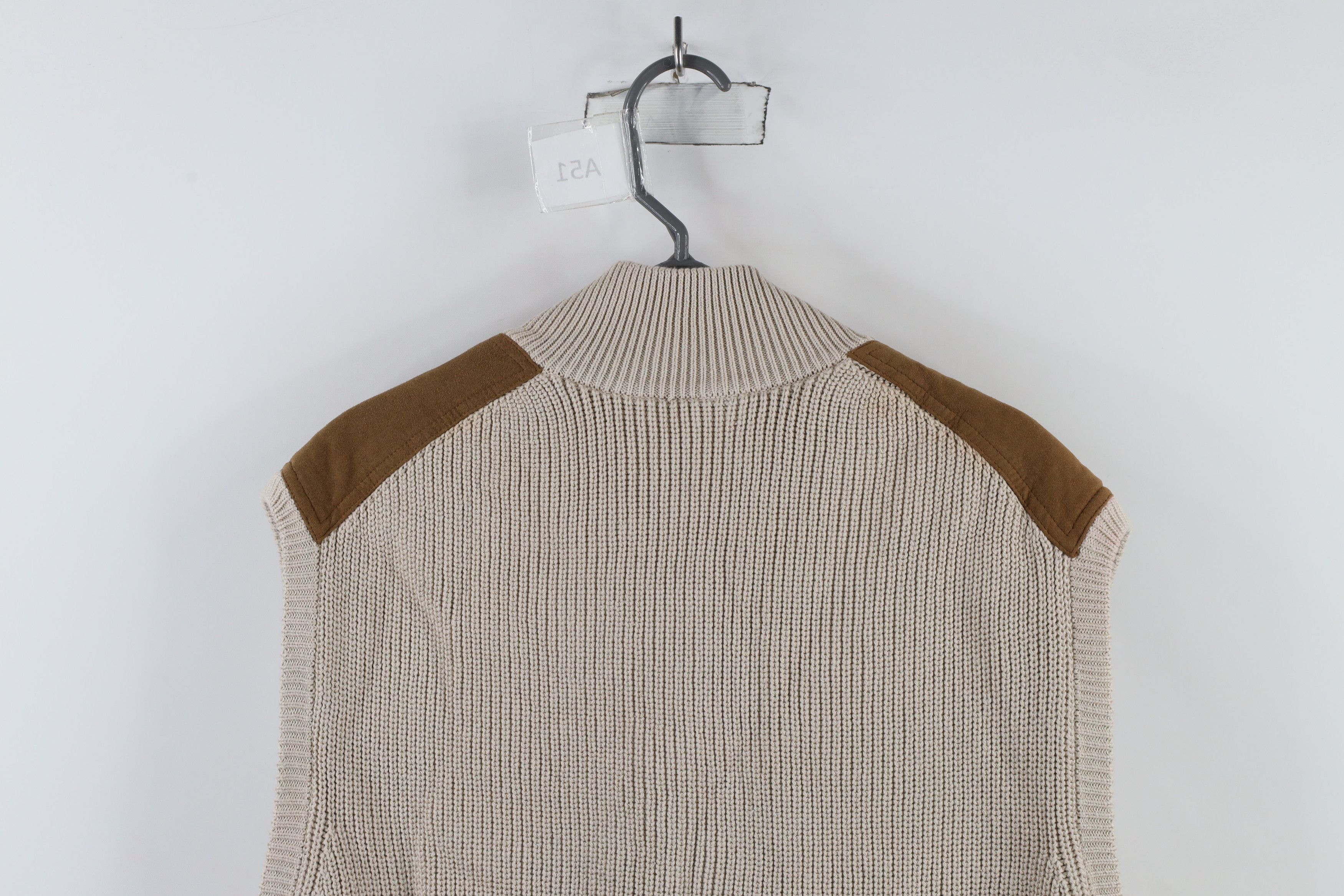 Orvis × Vintage Vintage Orvis Suede Trim Ribbed Knit Sweater Vest Jacket Size US XXL / EU 58 / 5 - 13 Thumbnail