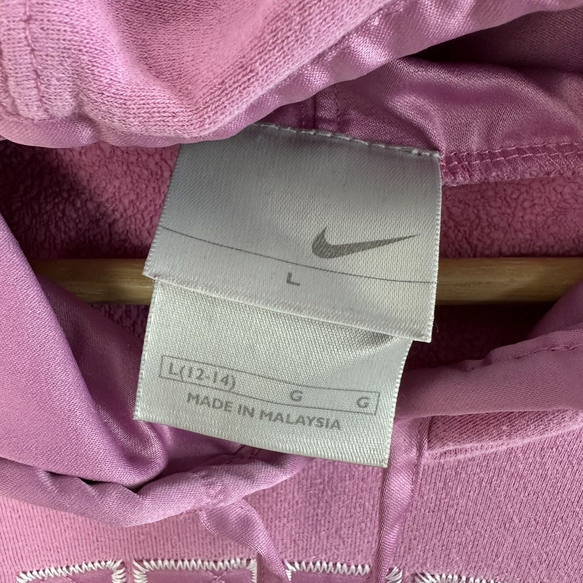 Nike × Vintage Vintage Nike Hoodie Sweatshirt Pink Satin Size L / US 10 / IT 46 - 5 Thumbnail