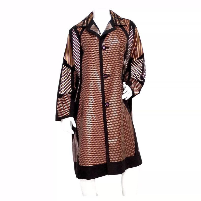 Issey Miyake Issey Miyake Multicolored striped coat Size M / US 6-8 / IT 42-44 - 1 Thumbnail