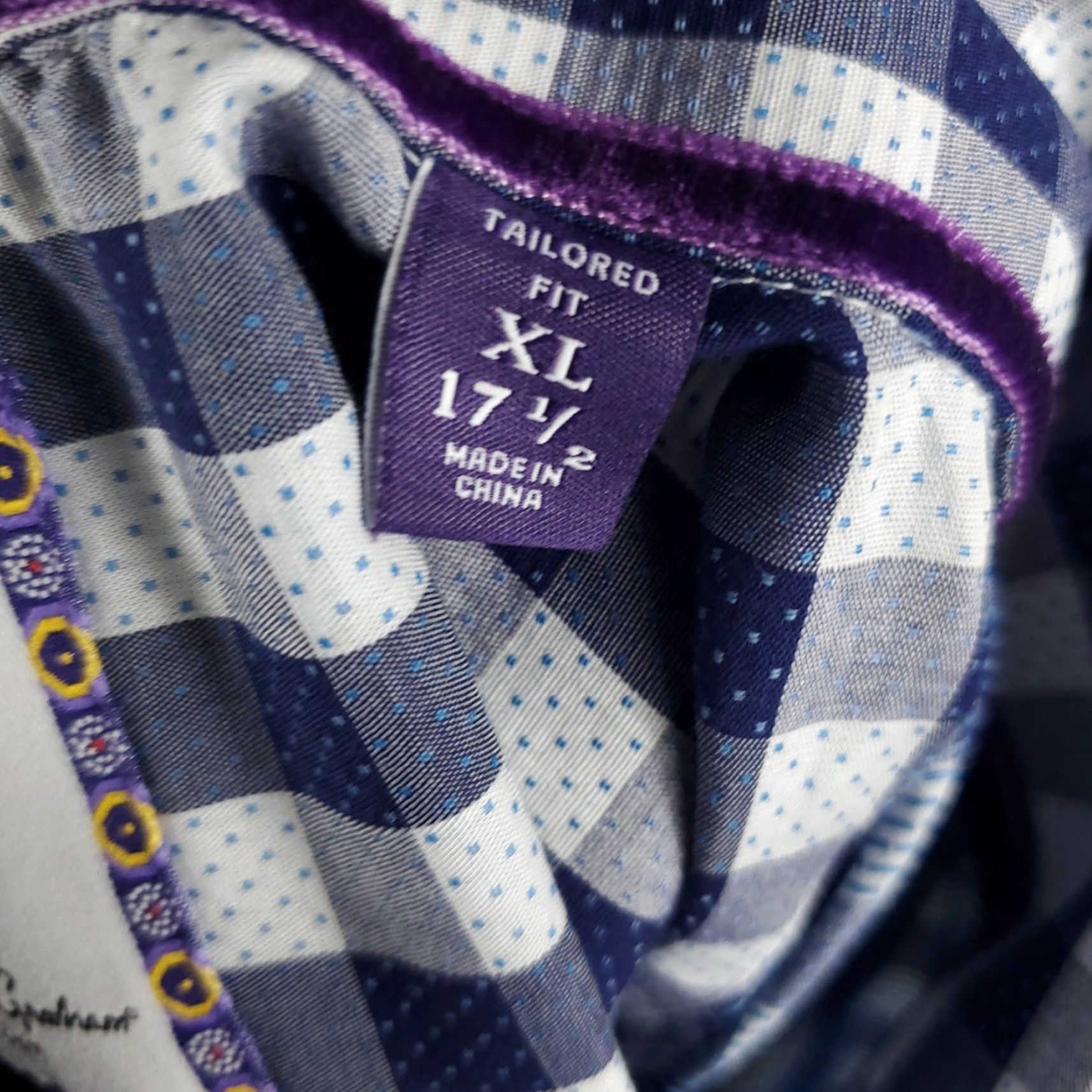 Robert Graham Robert Graham Shirt Mens XL Blue Check Tailored Fit Button-Up Long Sleeve Size US XL / EU 56 / 4 - 7 Thumbnail