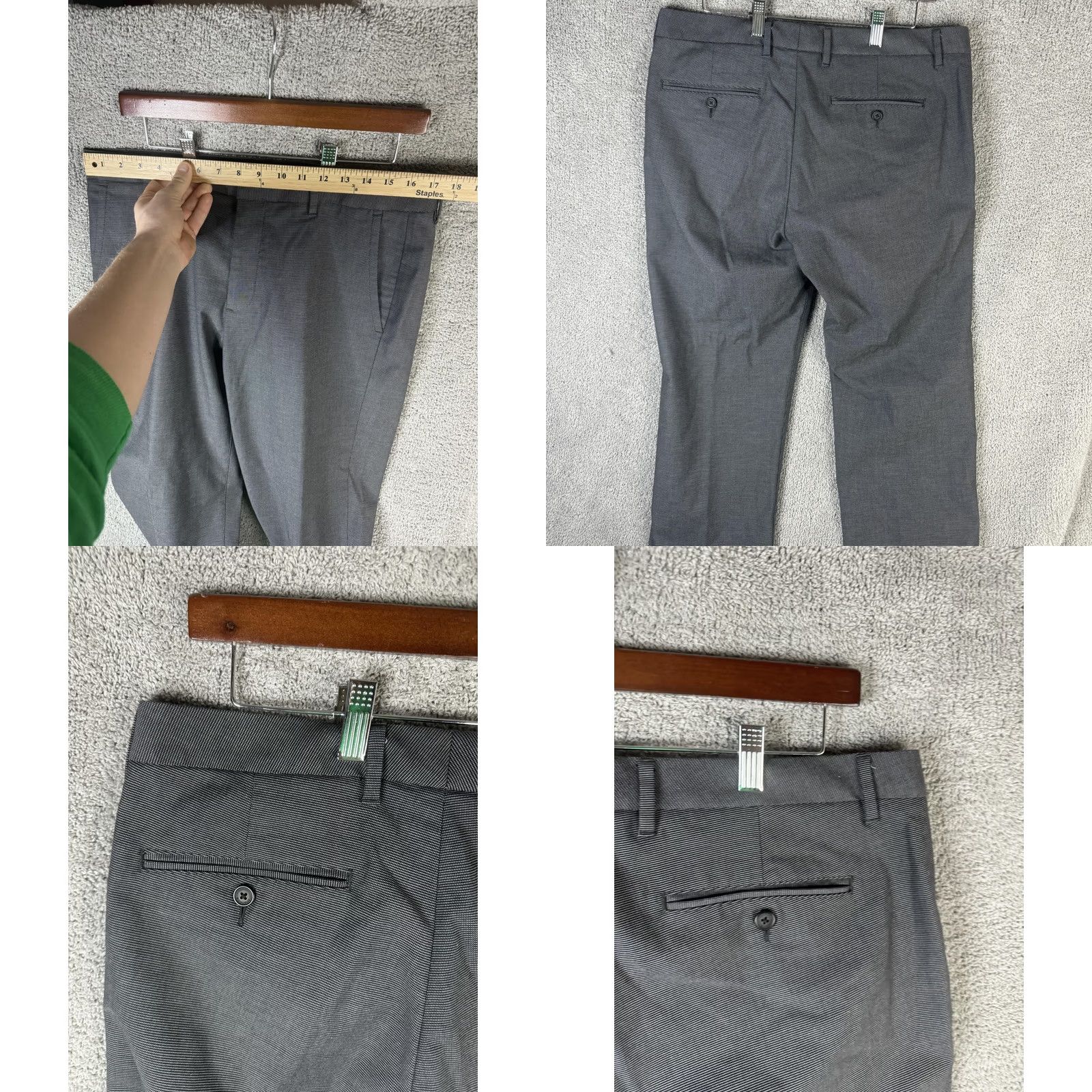 Bonobos Bonobos Pants Mens 33x32 Gray Stripe Chino Dress Stretch Flat Front Tapered Weekday Warrior Tuesday Casual Business Size US 33 - 9 Thumbnail