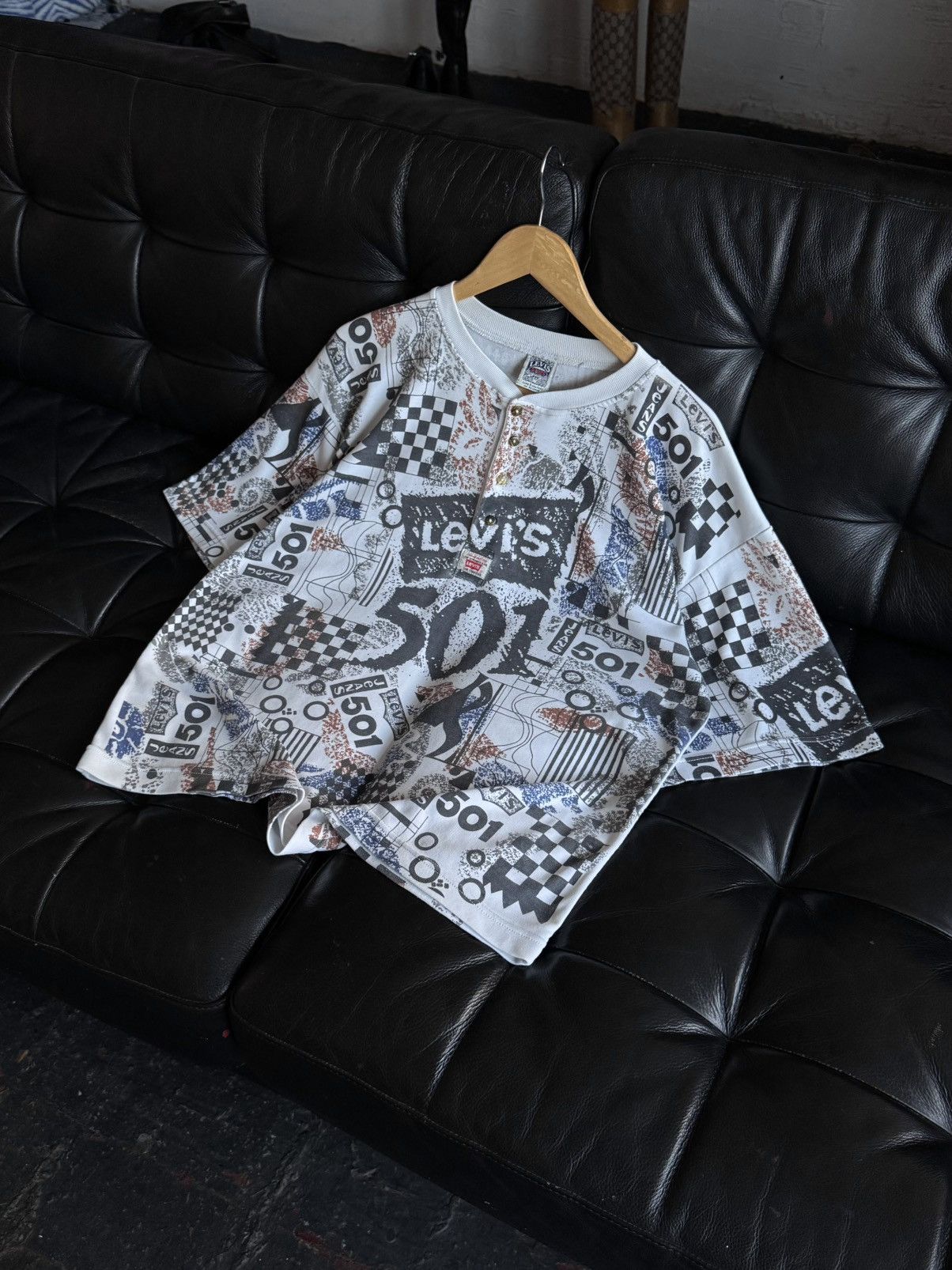 Levi's Vintage Clothing Vintage 90’s Levi’s 501 All Over Print Button Up Shirt USA Size US M / EU 48-50 / 2 - 15 Thumbnail