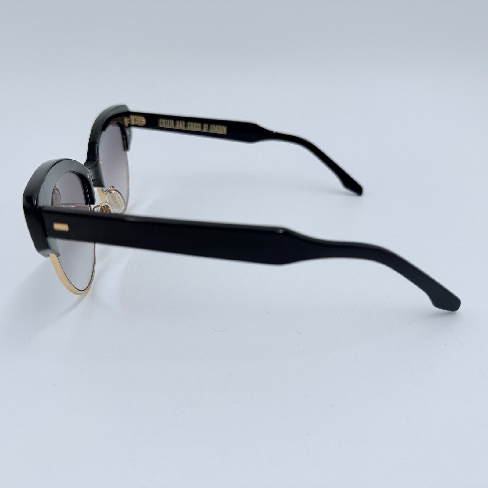 Cutler and Gross NEW Cutler and Gross 1351 06 Black Gold Cat Eye Sunglasses Size ONE SIZE - 4 Thumbnail