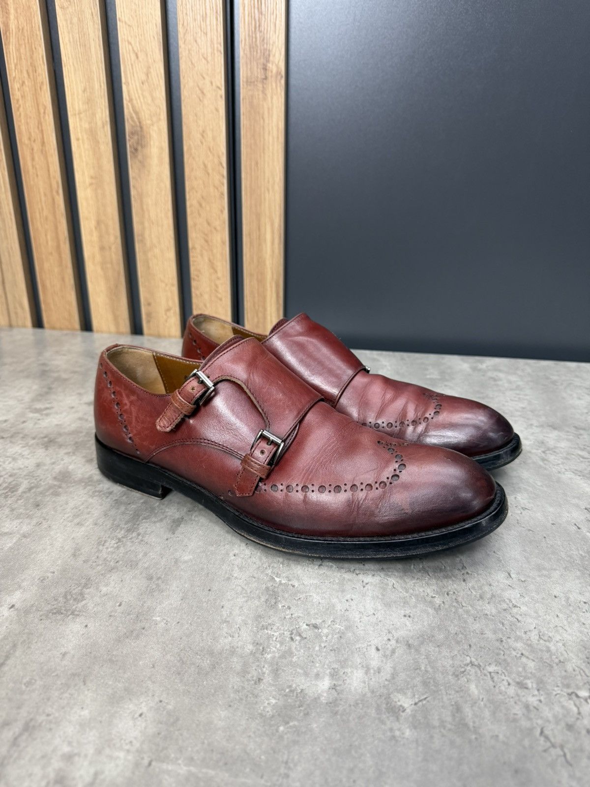 Antonio Maurizi Antonio Maurizi Double Monk Strap Leather Shoes Burgundy Size US 9 / EU 42 - 2 Thumbnail