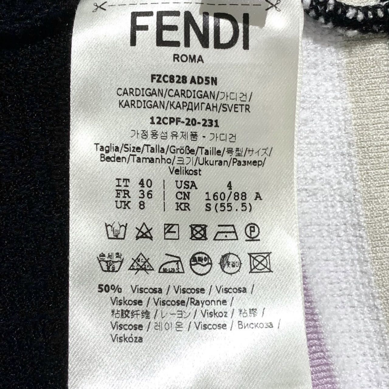 Fendi Fendi Striped Color-block Knit Cardigan K26WX Size S / US 4 / IT 40 - 6 Thumbnail
