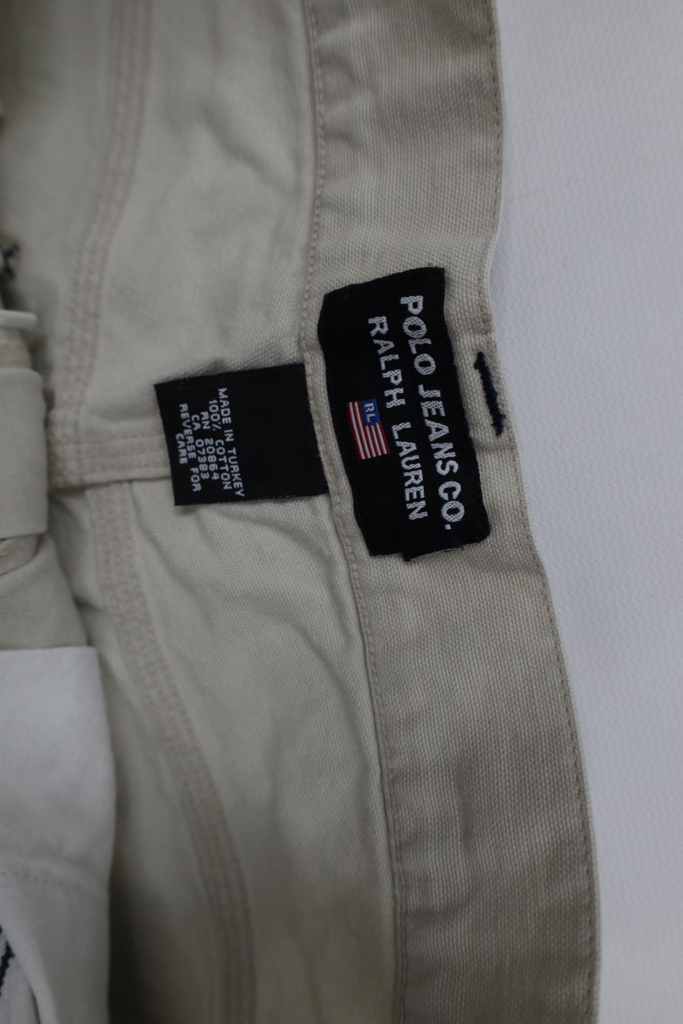 Polo Ralph Lauren Vintage 90s Y2K Ralph Lauren Canvas Dungaree Shorts Stone Size US 30 / EU 46 - 7 Thumbnail