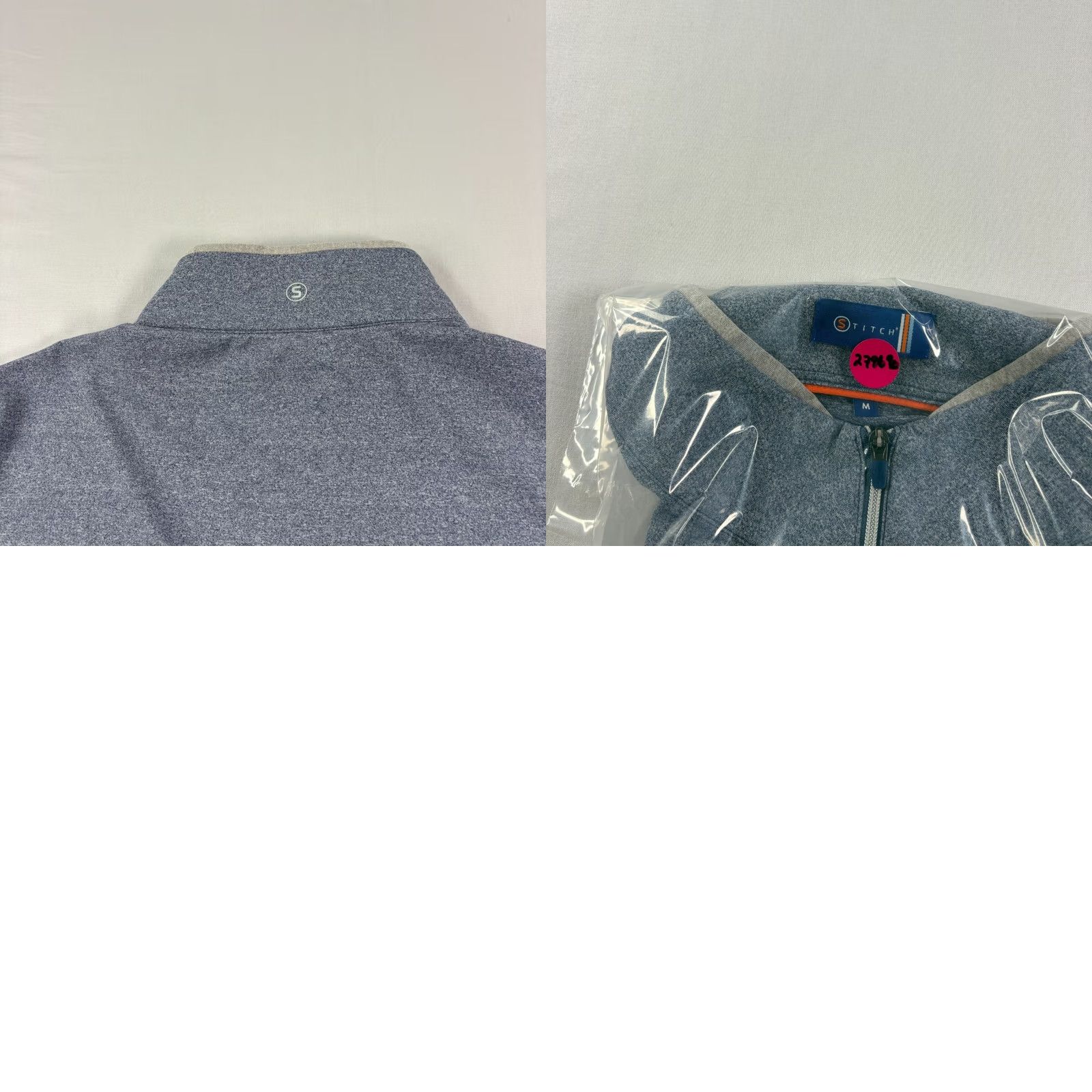 Vintage Stitch Shirt Mens M Blue 1/4 Zip Pullover Breathable Golf Activewear Casual Mock Neck Logo Polyester Regular Long Sleeve Size US M / EU 48-50 / 2 - 8 Thumbnail