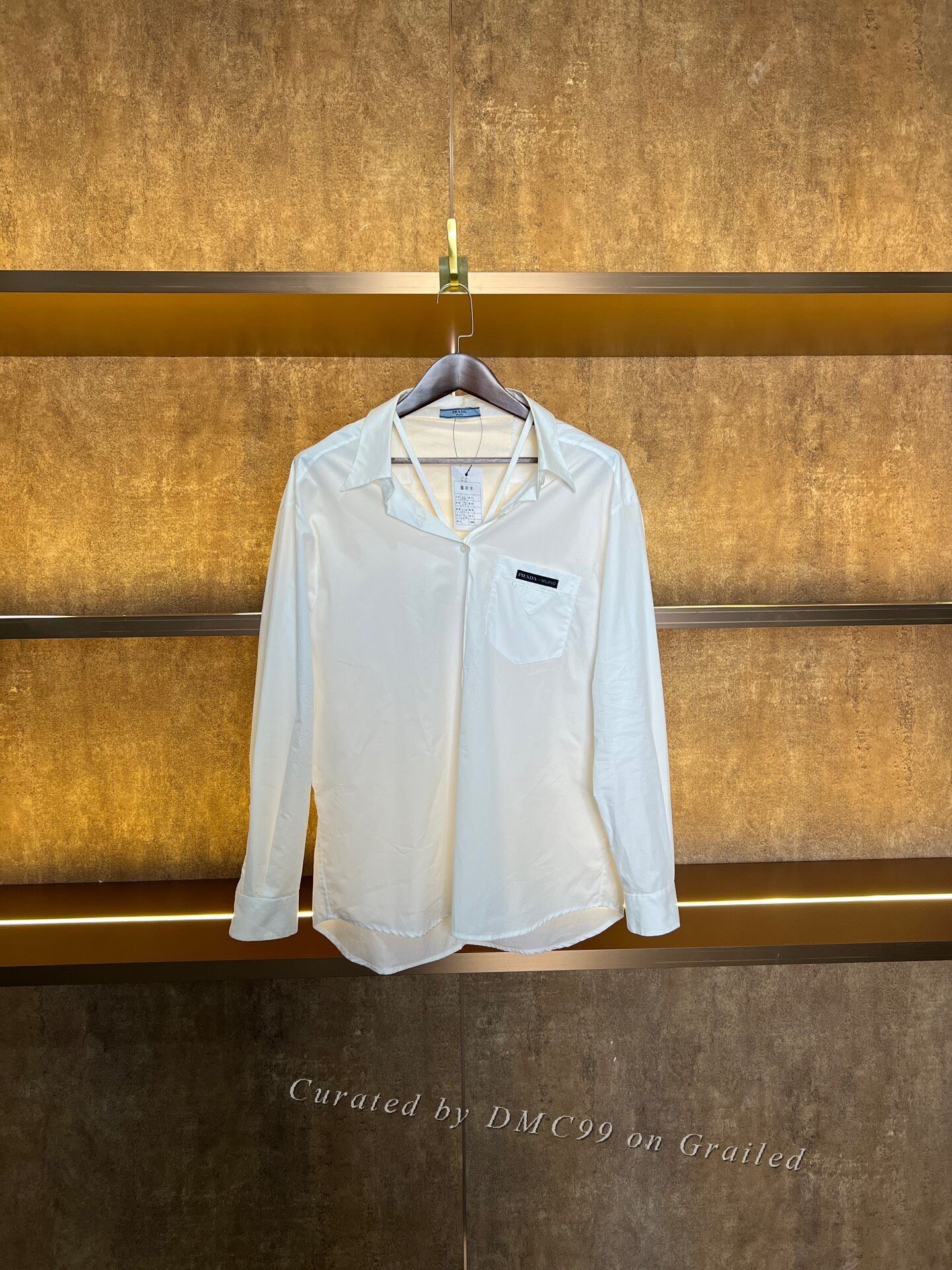 Prada Prada Cotton Triangle Logo Shirt Size XS / US 0-2 / IT 36-38 - 1 Thumbnail