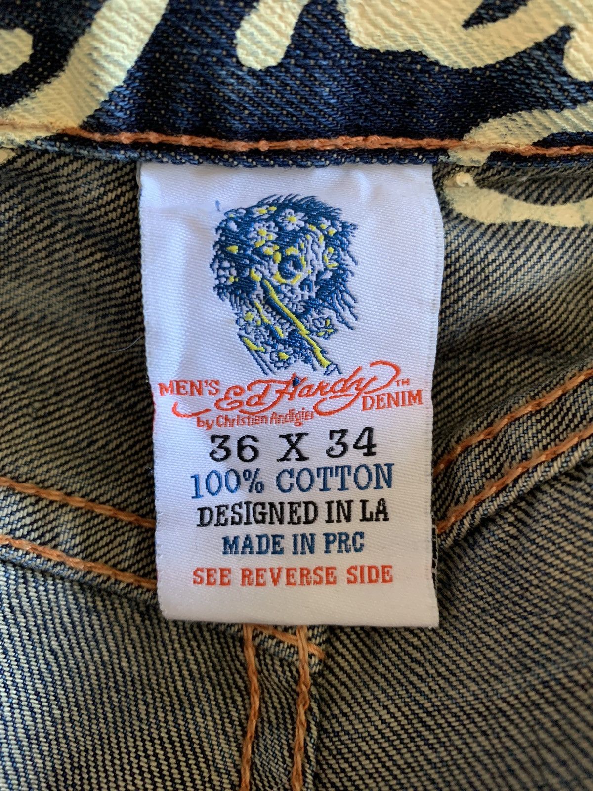 Christian Audigier Vintage Ed Hardy Death Before Dishonor jeans pans Size US 36 / EU 52 - 11 Thumbnail