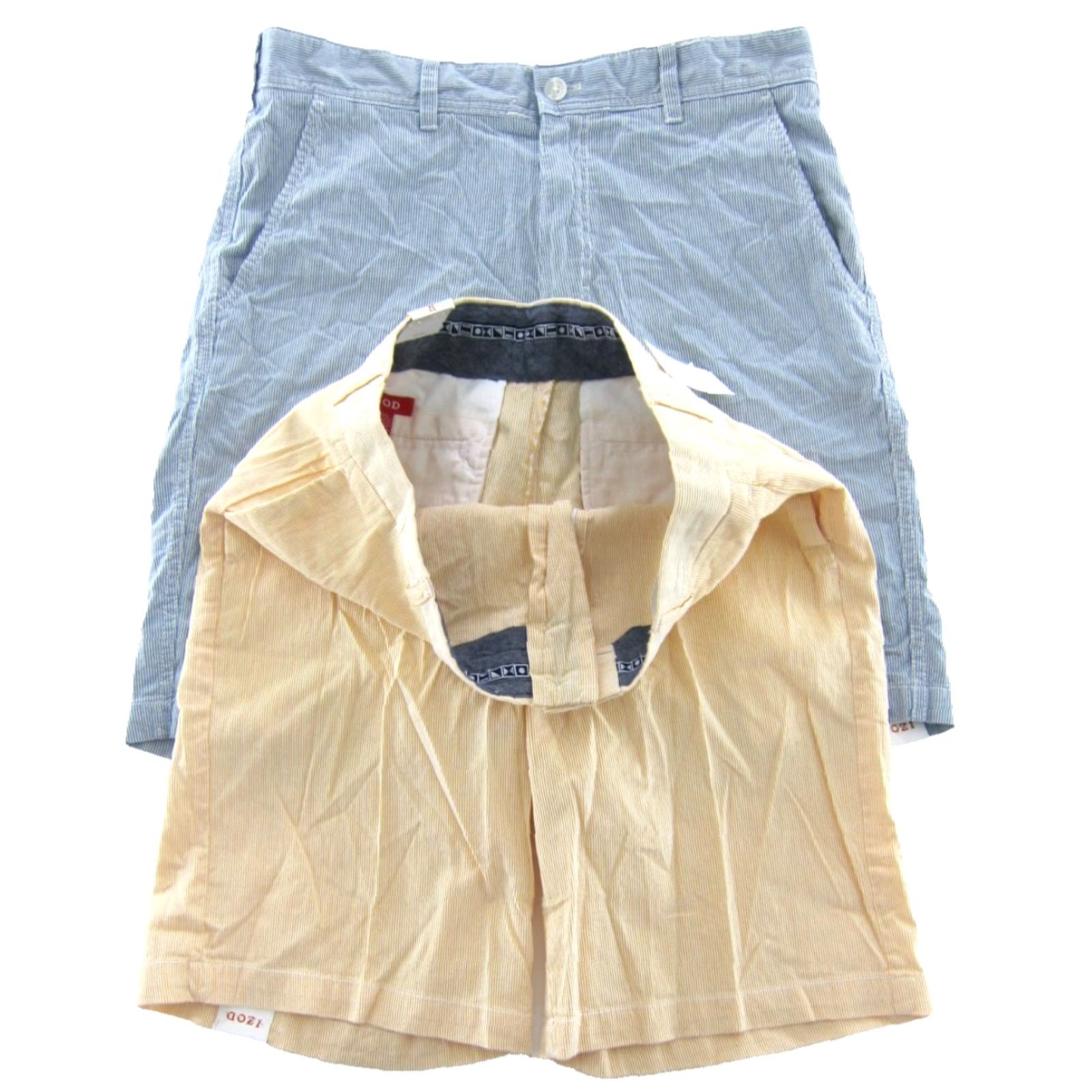 Izod 2 Pair NWT IZOD Corded Stripe Flat Front Chino Short Men 32 Mens Slim Color Multicolor 34" waist 11.5" rise 40" hip 10.5" inseam Size US 32 / EU 48 - 5 Thumbnail