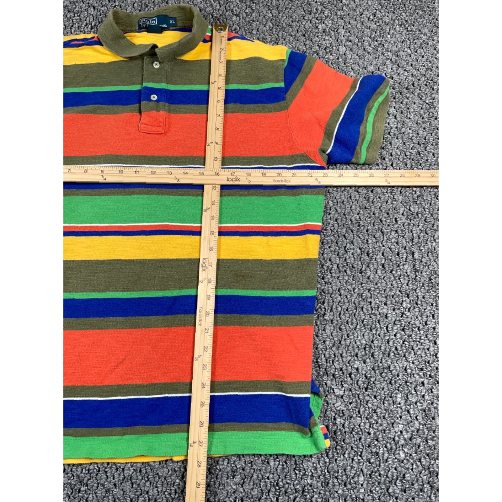 Polo Ralph Lauren VINTAGE Polo Ralph Lauren Polo Shirt Adult XL Rainbow Striped Cotton 90s Casual Mens Size US XL / EU 56 / 4 - 5 Thumbnail
