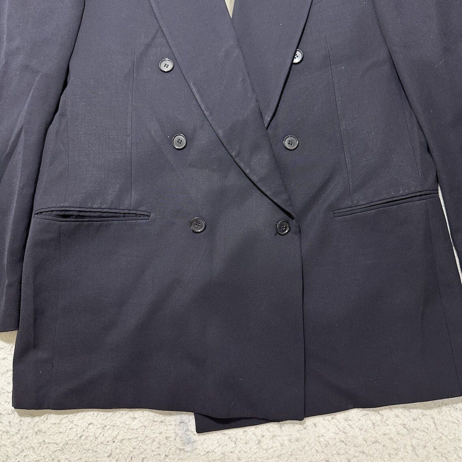 Lord & Taylor Lord & Taylor 46R Double Breasted Peak Lapel Suit Jacket USA Size 46R - 3 Thumbnail