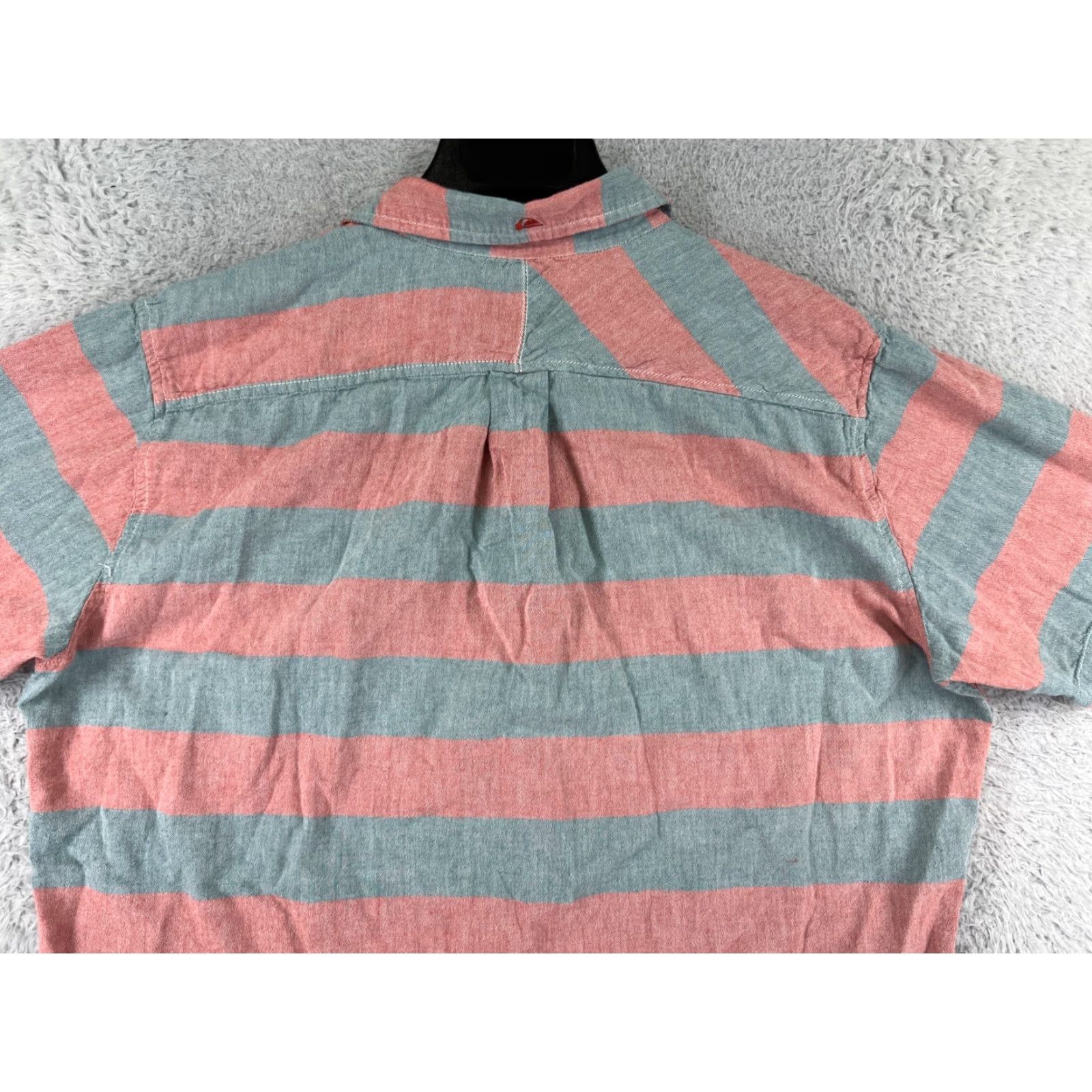 Quiksilver Quiksilver Shirt Mens XL Green Stripe Button-Up Cotton Slim Fit Size US XL / EU 56 / 4 - 6 Thumbnail