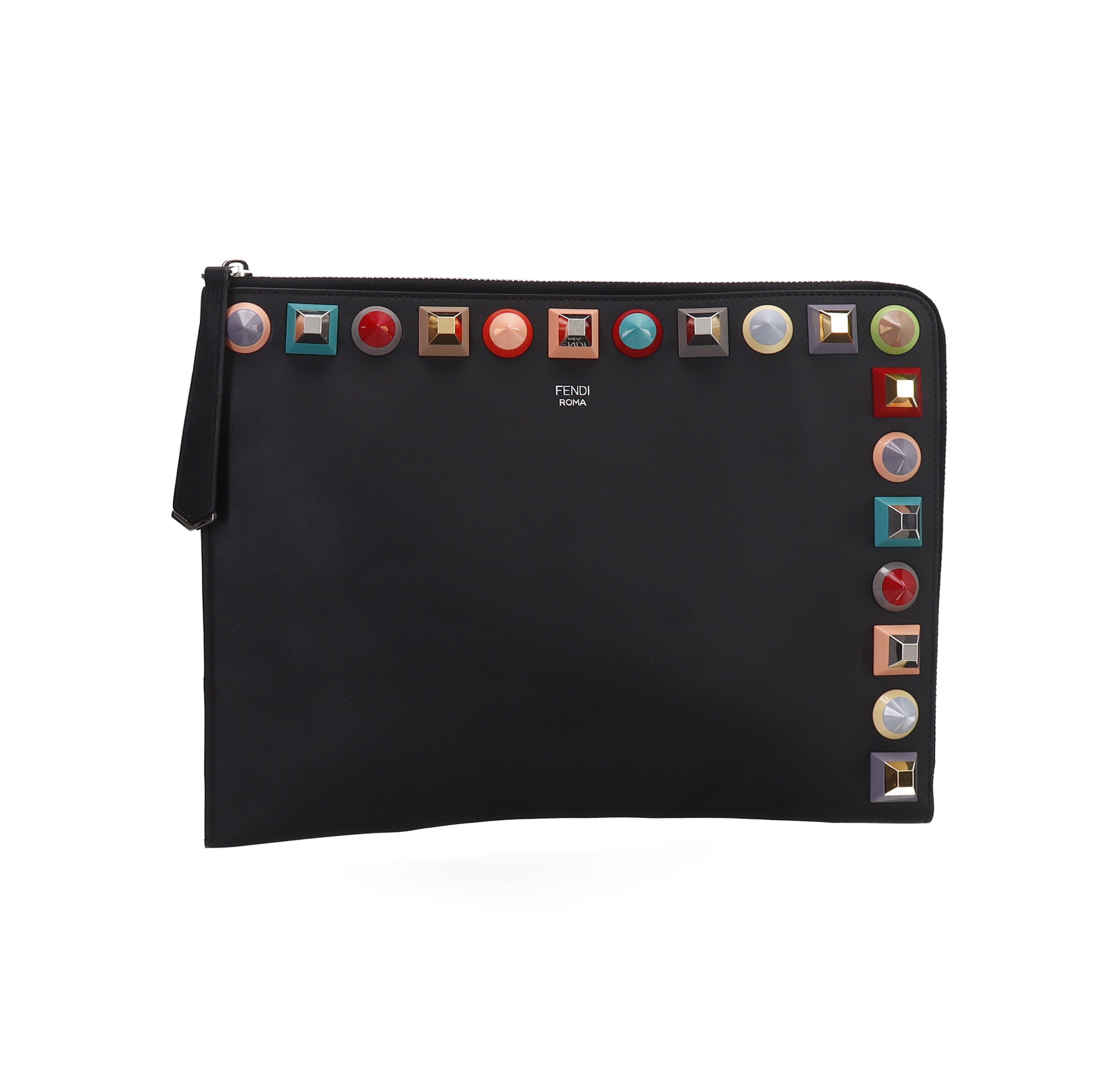 Fendi Fendi Multicolor Studded Leather Clutch Size ONE SIZE - 1 Thumbnail