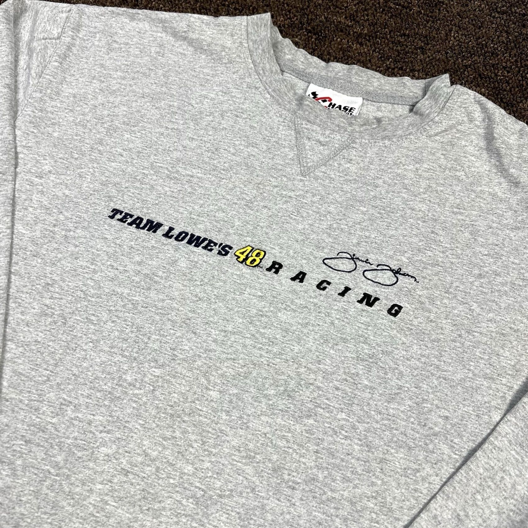 Chase Authentics VINTAGE Chase Authentics Embroidered Logo Gray T-Shirt Large Embroidered Racing Size US L / EU 52-54 / 3 - 4 Thumbnail