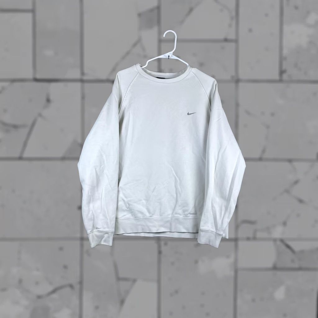 Nike Nike Mens XL White Pullover Sweatshirt Fleece Crewneck Raglan Small Swoosh Logo Size US XL / EU 56 / 4 - 1 Thumbnail