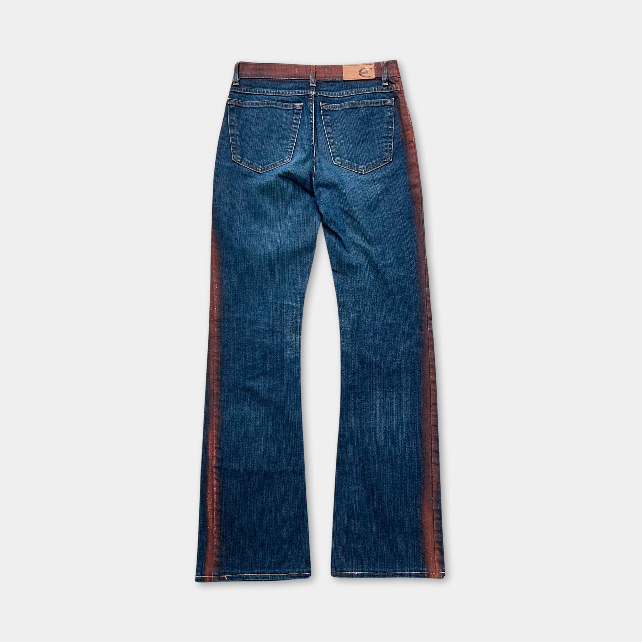 Roberto Cavalli Just Cavalli 2000s Denim Flared "Graffiti" Jeans Size 26" / US 2 / IT 38 - 5 Thumbnail