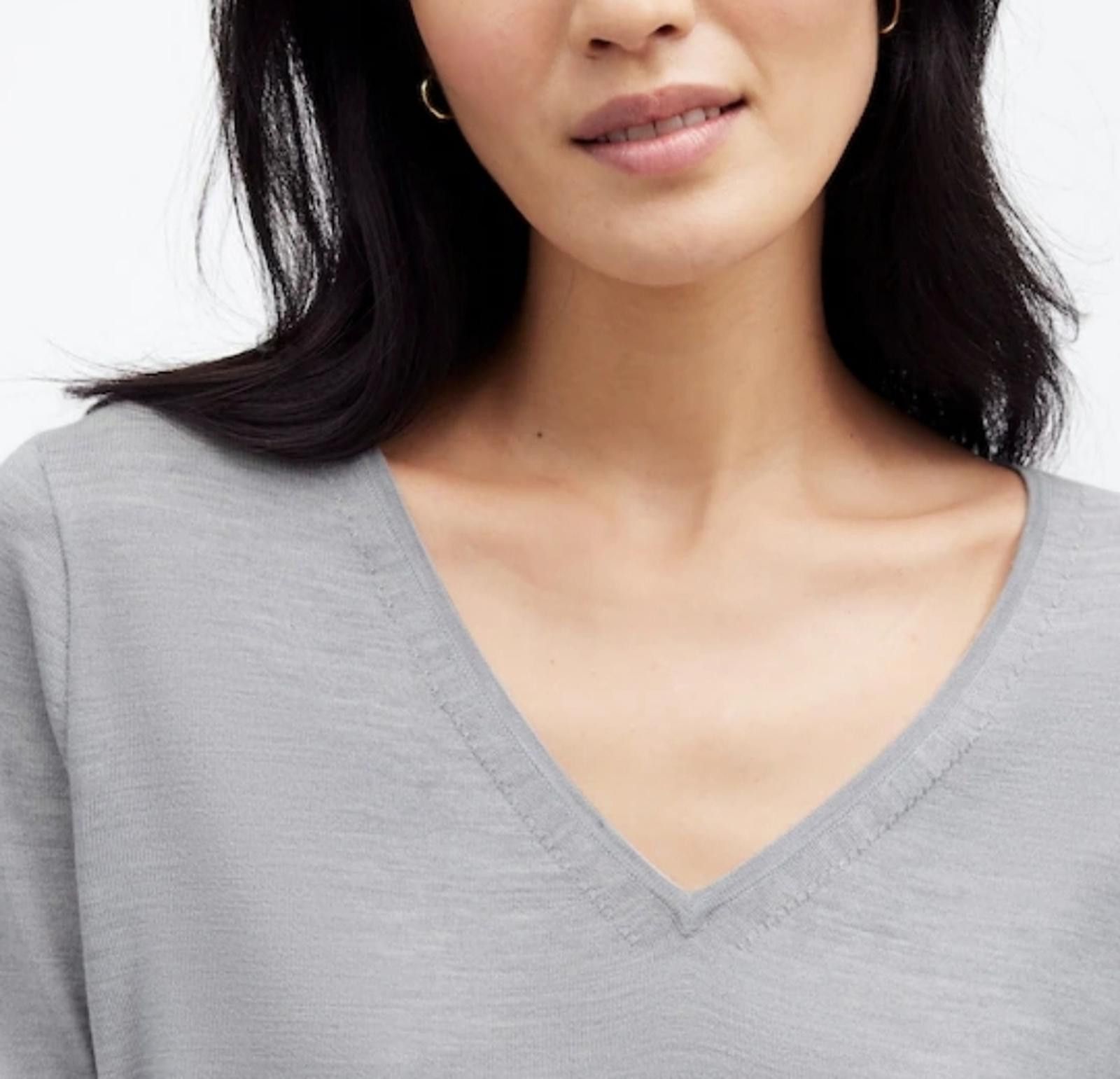 Madewell Madewell Merino Wool-Silk Blend V-Neck Sweater Size XXS / US 00 / IT 34 - 7 Thumbnail