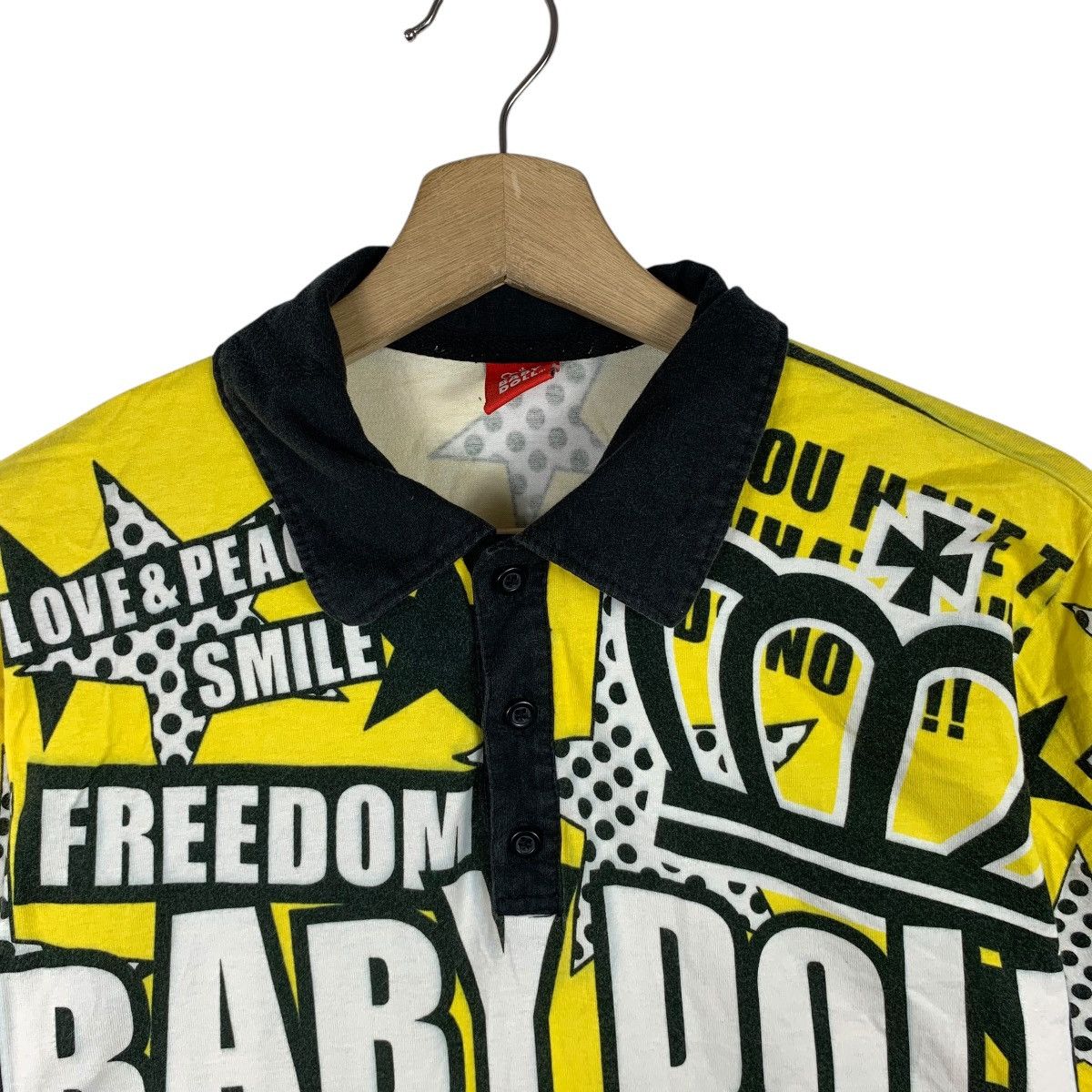 Vintage Vintage BABY DOLL FREEDOM Over Print AOP Polo Tee Shirt Size M / US 6-8 / IT 42-44 - 4 Thumbnail