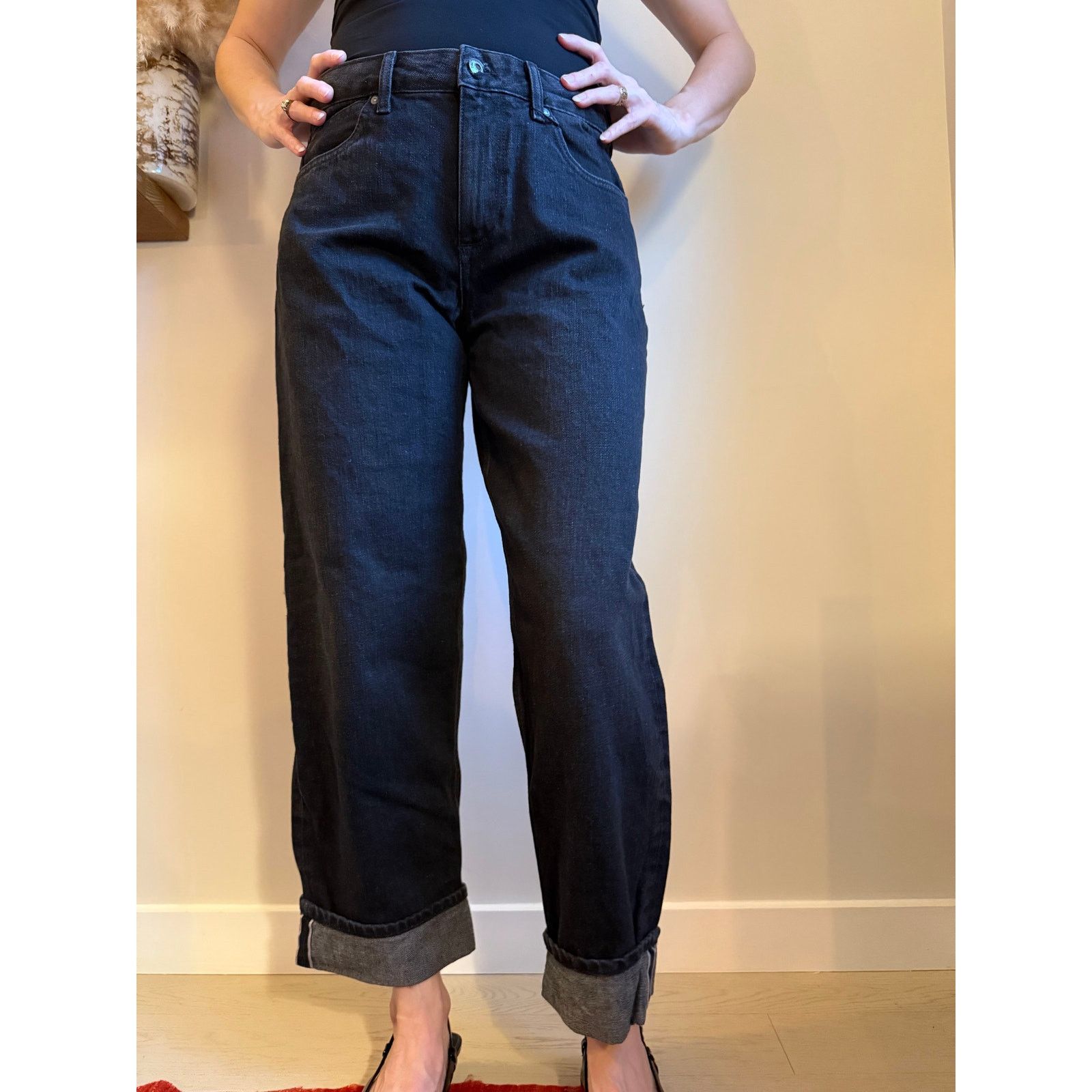 Zara Zara Black Cuffed Jeans - Size 4 - New with Tags! Size 27" / US 4 / IT 40 - 5 Thumbnail