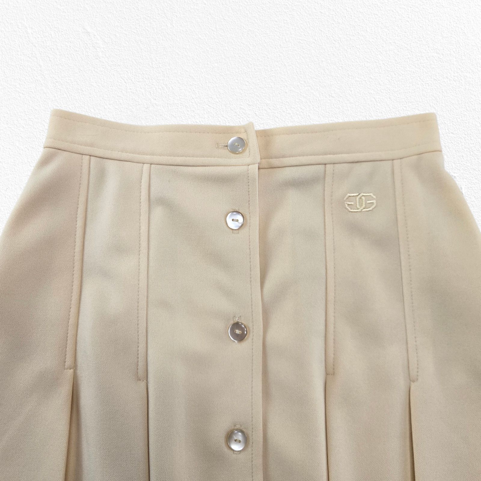 Givenchy Vintage Givenchy Paris New York A-Line Midi Skirt Cream 4 Size 27" / US 4 / IT 40 - 3 Thumbnail