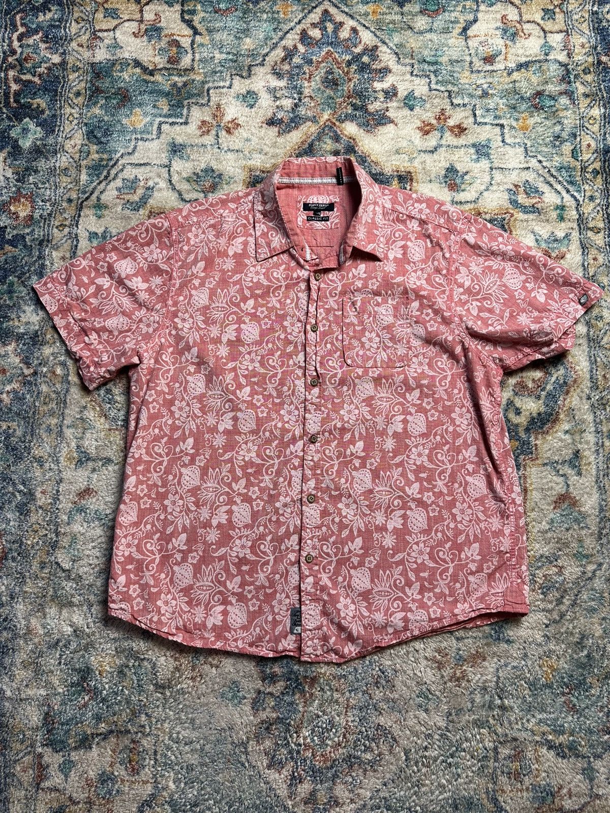 Point Zero Vintage Point Zero Pink Paisley Print Button-up Shirt Size US XL / EU 56 / 4 - 1 Thumbnail