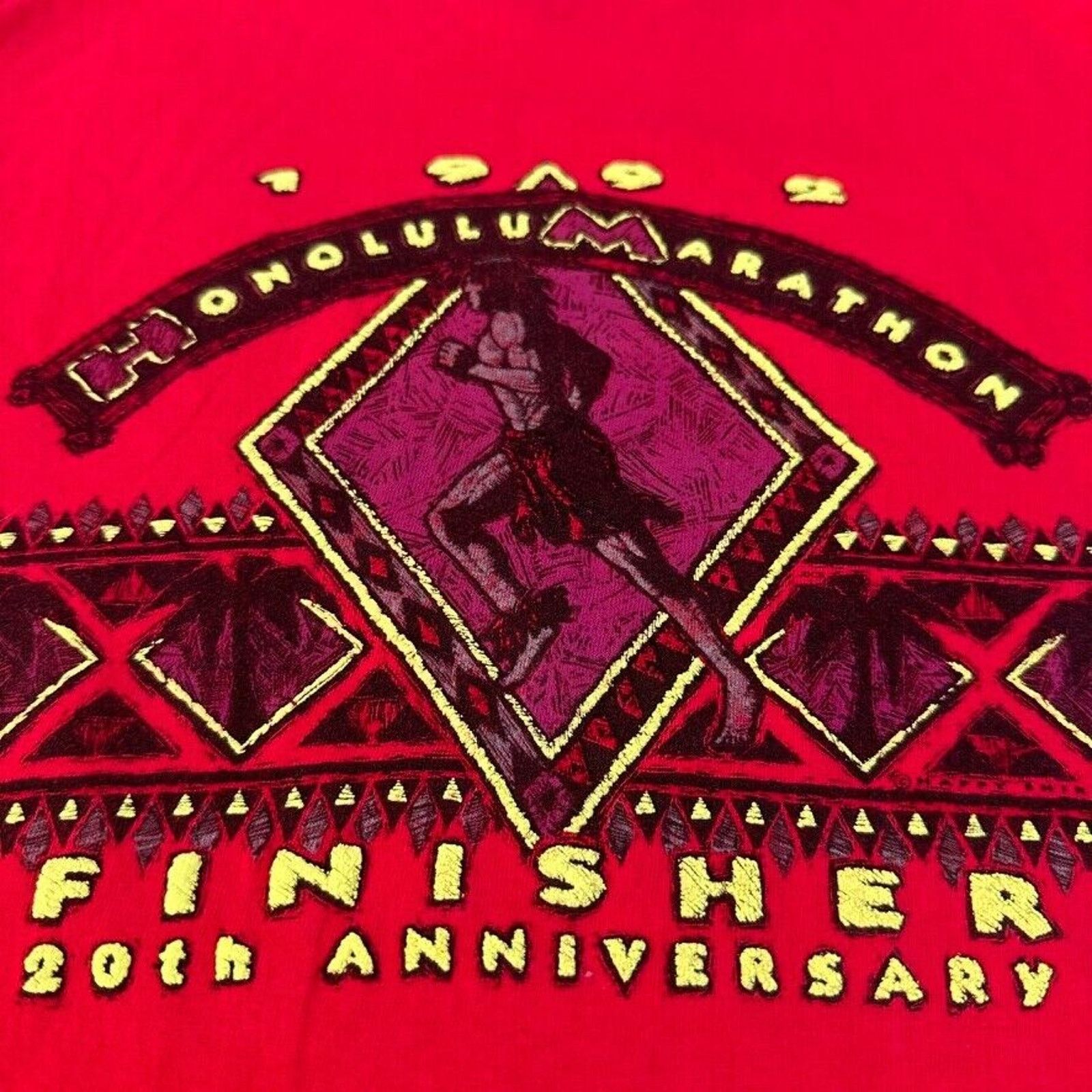 Hanes × Vintage Vintage Honolulu Marathon Finisher Hawaii 1992 T Shirt Size M / US 6-8 / IT 42-44 - 3 Thumbnail