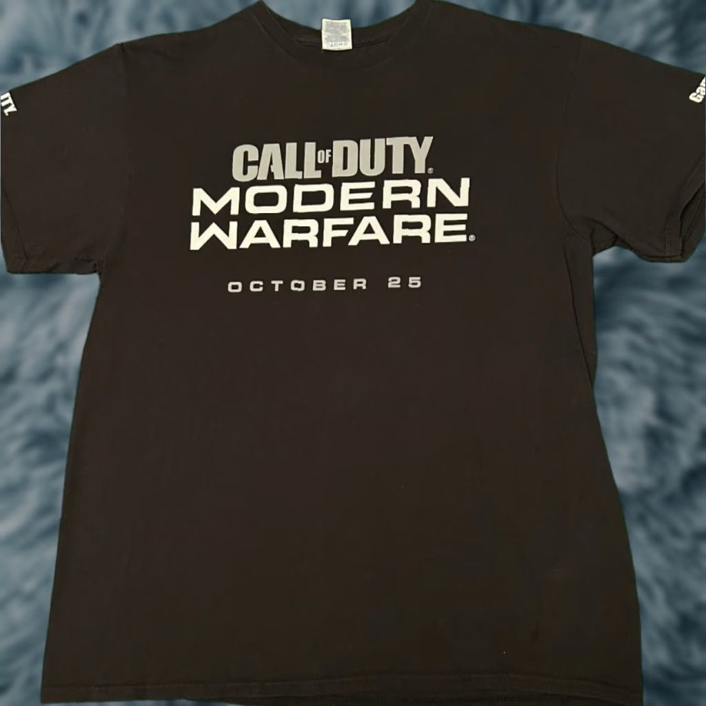 Vintage VINTAGE Call Of Duty Modern Warfare Video Game Promo Shirt Mens L Black Retro 90s Gamer Xbox PlayStation Shirt Mens Size US L / EU 52-54 / 3 - 1 Thumbnail
