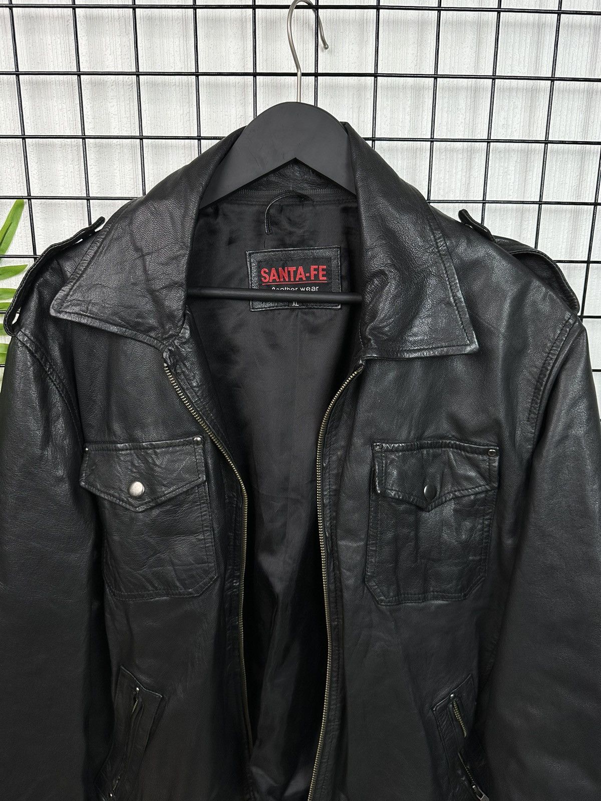 Vintage Leather Jacket Santa-Fe Vintage Men XL Black Size US XL / EU 56 / 4 - 5 Thumbnail