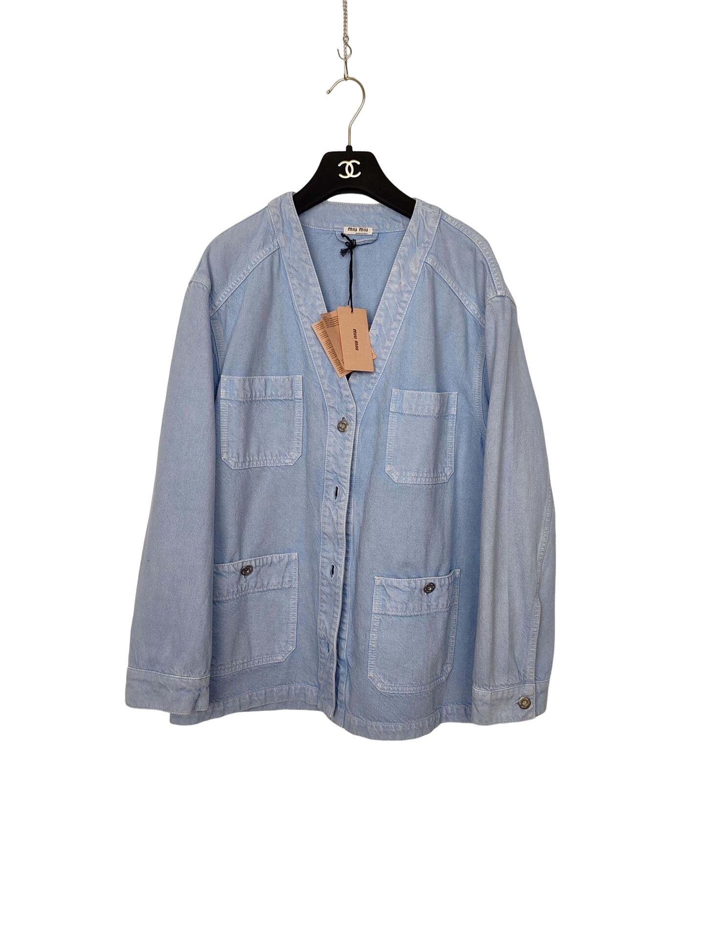 Miu Miu Miu Miu Club Logo Denim Jacket Size IT 36 Size XS / US 0-2 / IT 36-38 - 1 Thumbnail