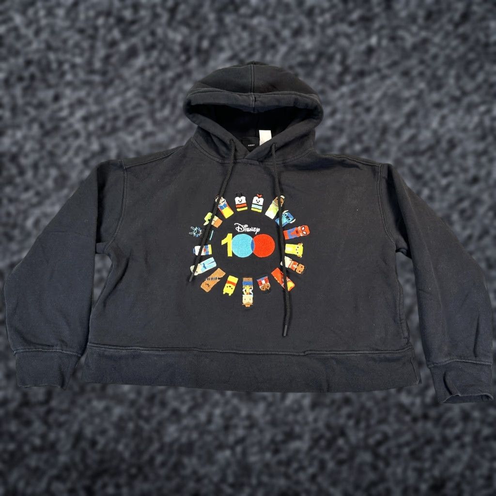 Disney Disney Hoodie Womens L Black Disney 100 Character Graphic Fleece Pullover Size L / US 10 / IT 46 - 1 Thumbnail