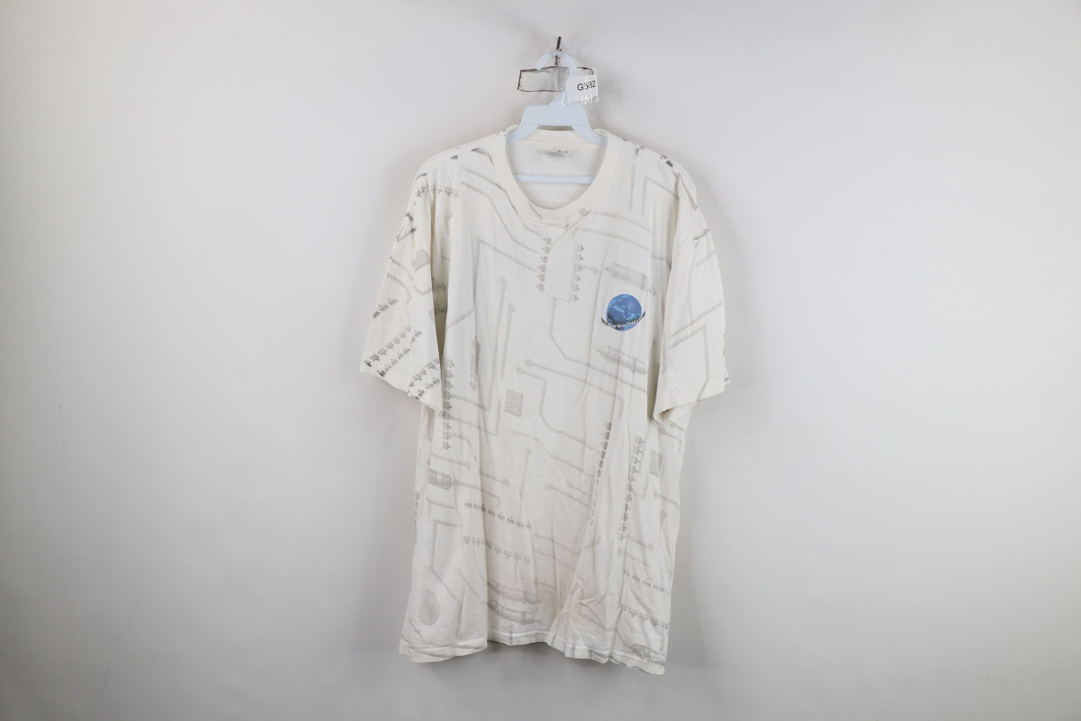 Vintage Vintage 90s Intel Computers All Over Print T-Shirt White Size US XL / EU 56 / 4 - 1 Thumbnail