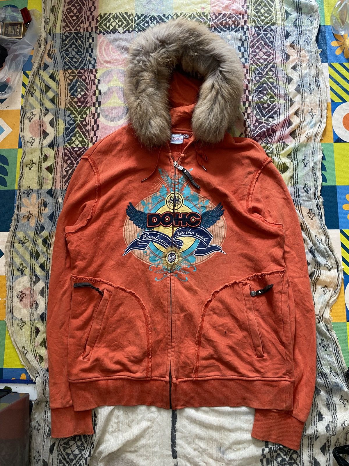 Le Grande Bleu (L.G.B.) Dohc faux fur distressed hoodie Size US XL / EU 56 / 4 - 1 Thumbnail